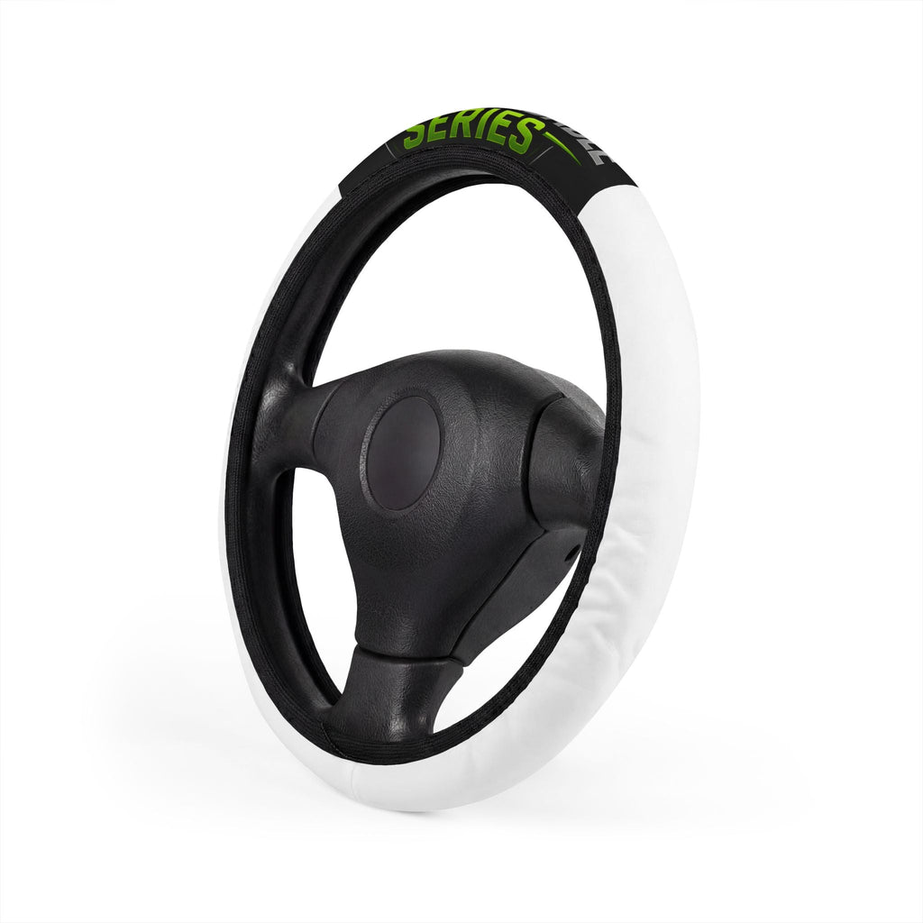Steering Wheel Cover — White Comfort Grip with 'Series' Accent