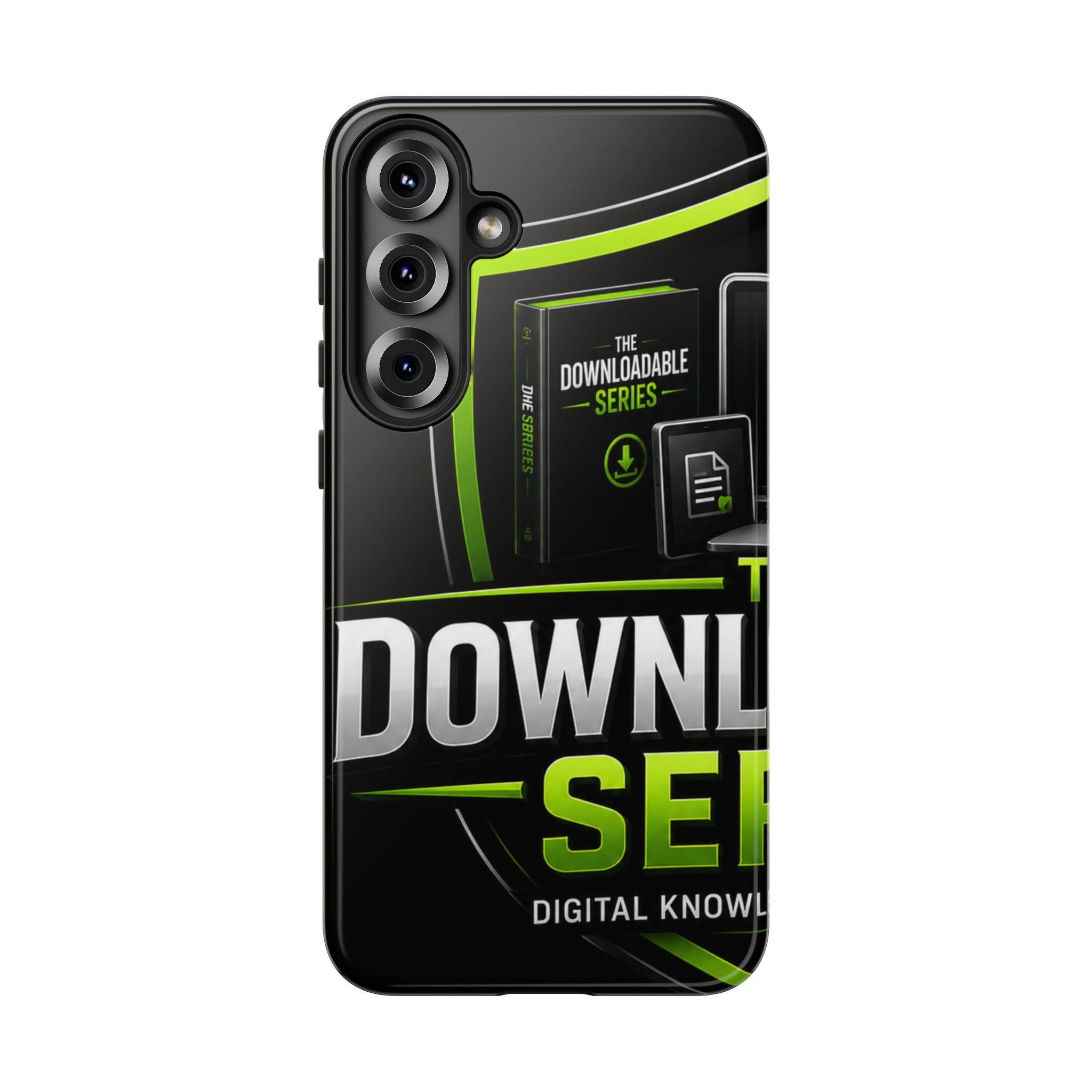 Downloadeable Series Tough Phone Case – Protective Black Graphic Cover
