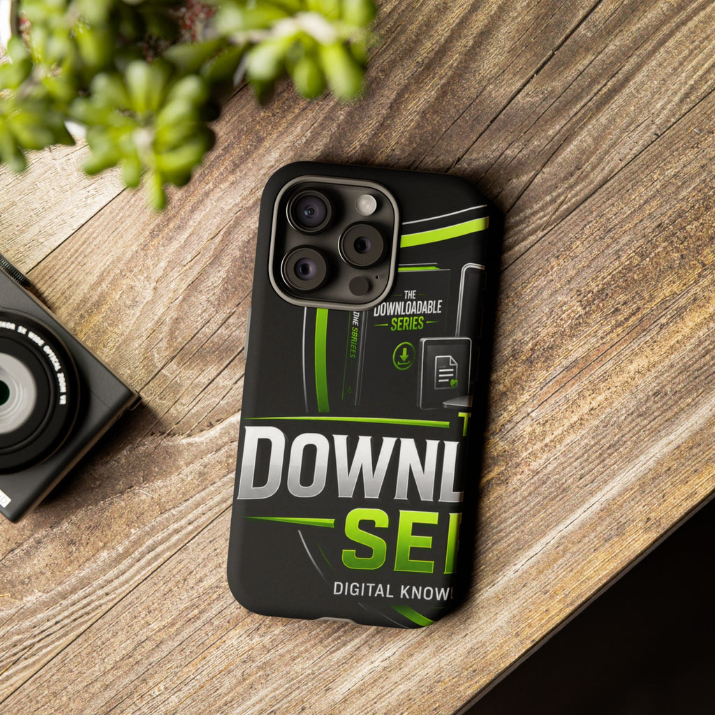 Downloadeable Series Tough Phone Case – Protective Black Graphic Cover