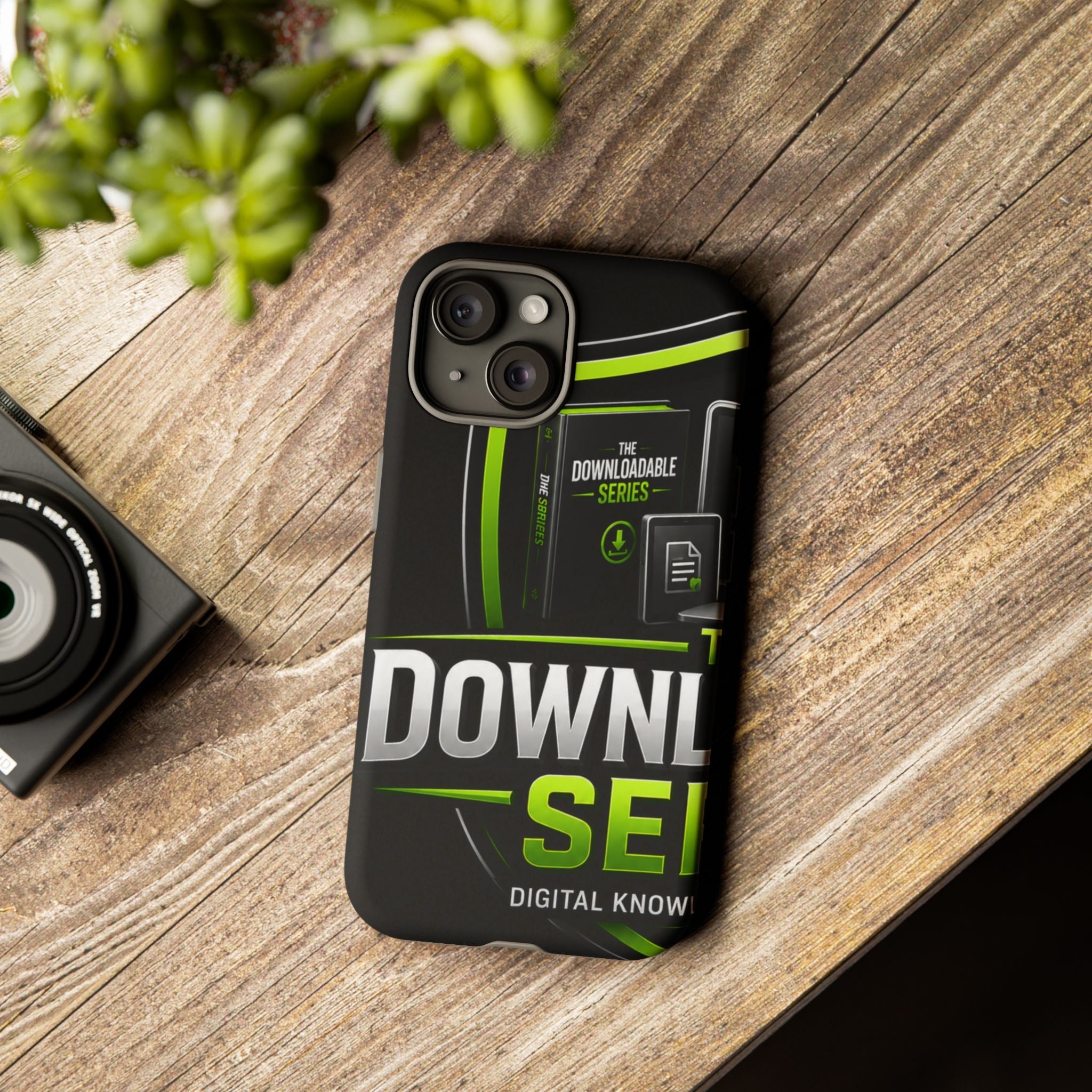 Downloadeable Series Tough Phone Case – Protective Black Graphic Cover