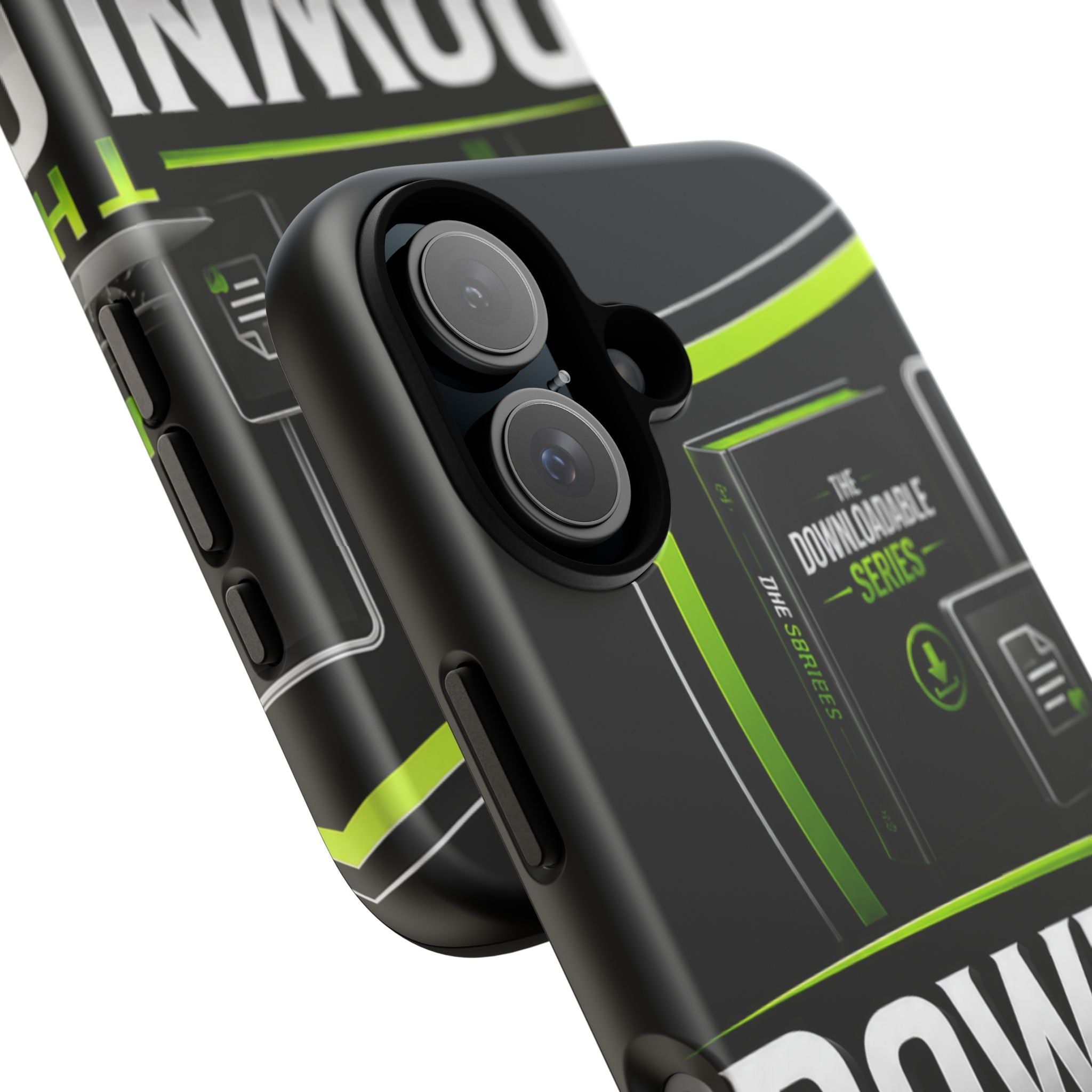 Downloadeable Series Tough Phone Case – Protective Black Graphic Cover