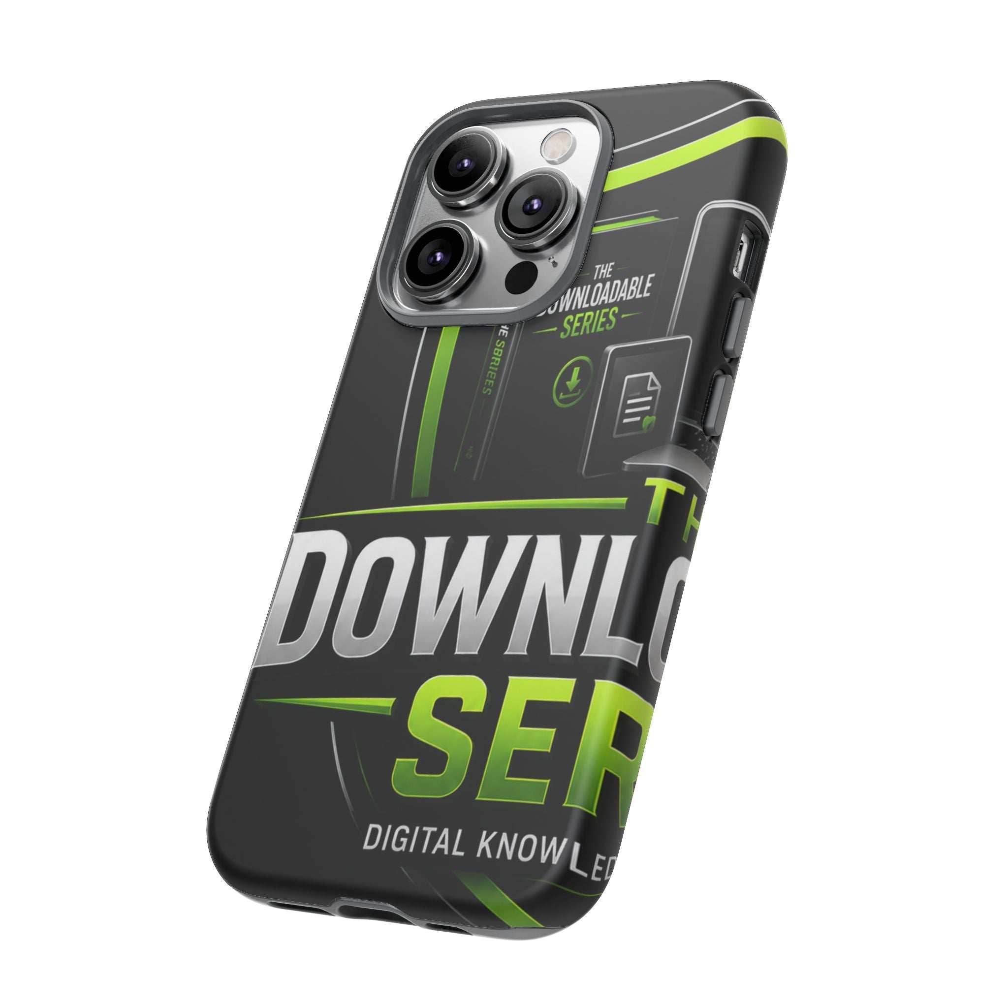 Downloadeable Series Tough Phone Case – Protective Black Graphic Cover