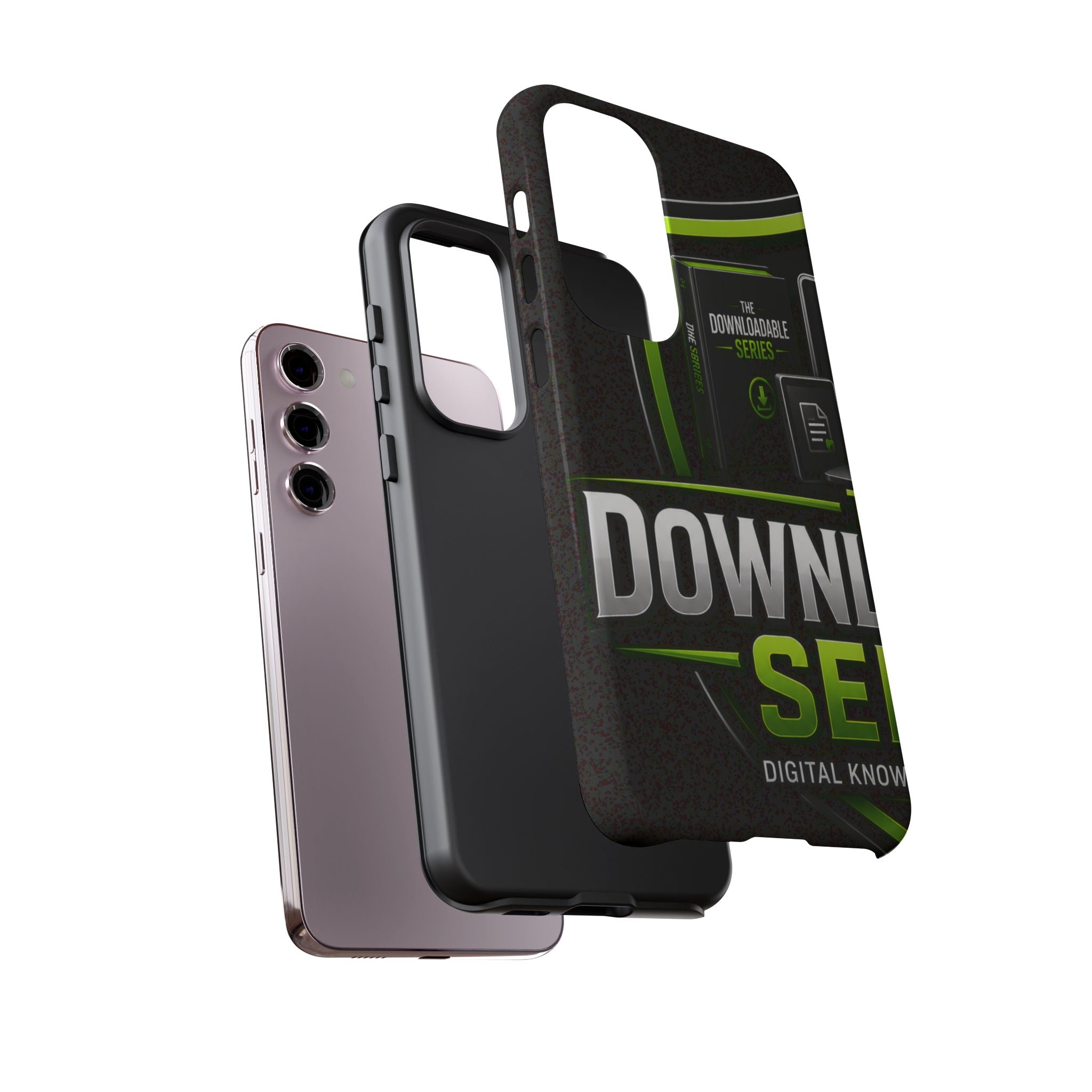 Downloadeable Series Tough Phone Case – Protective Black Graphic Cover