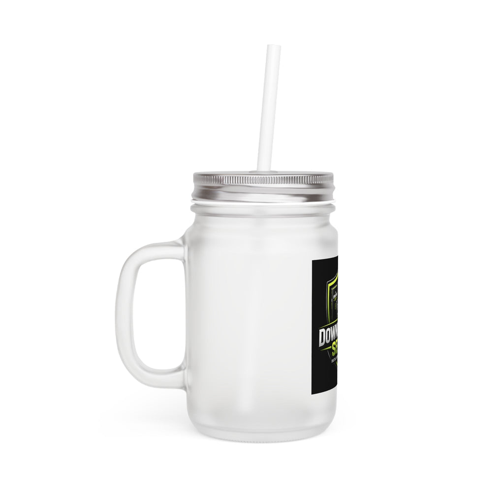 Downloadable Series Mason Jar Tumbler — Branded Drinkware with Straw