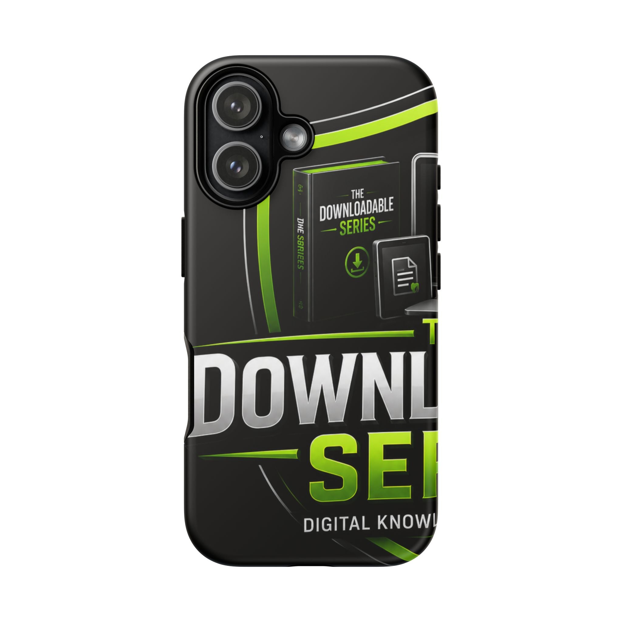 Downloadeable Series Tough Phone Case – Protective Black Graphic Cover