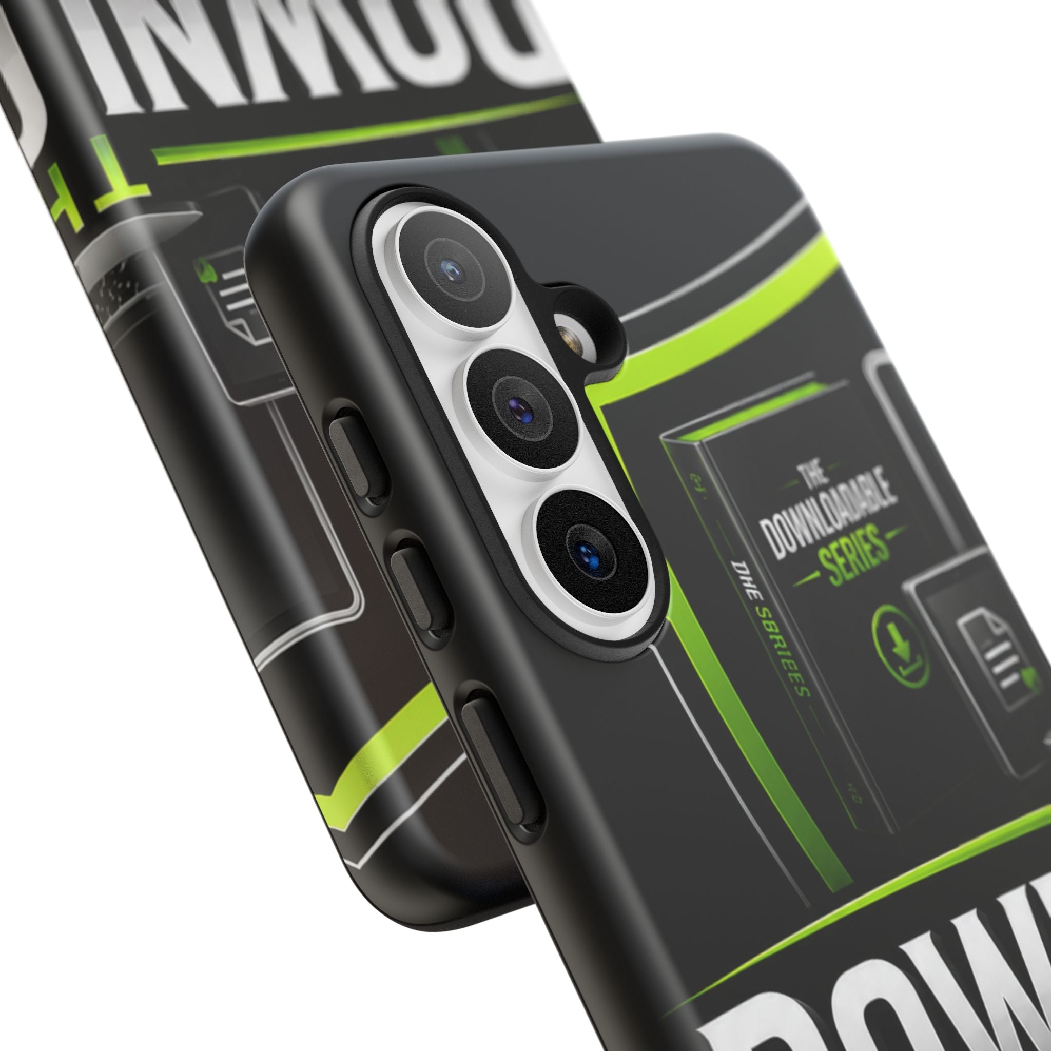 Downloadeable Series Tough Phone Case – Protective Black Graphic Cover