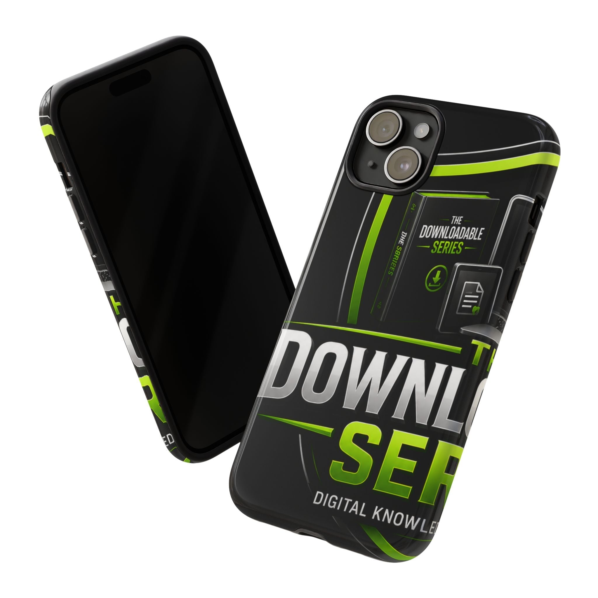 Downloadeable Series Tough Phone Case – Protective Black Graphic Cover
