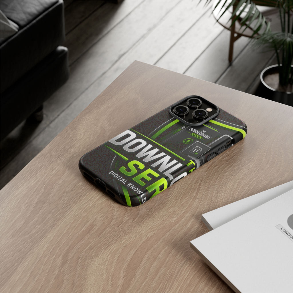 Downloadeable Series Tough Phone Case – Protective Black Graphic Cover