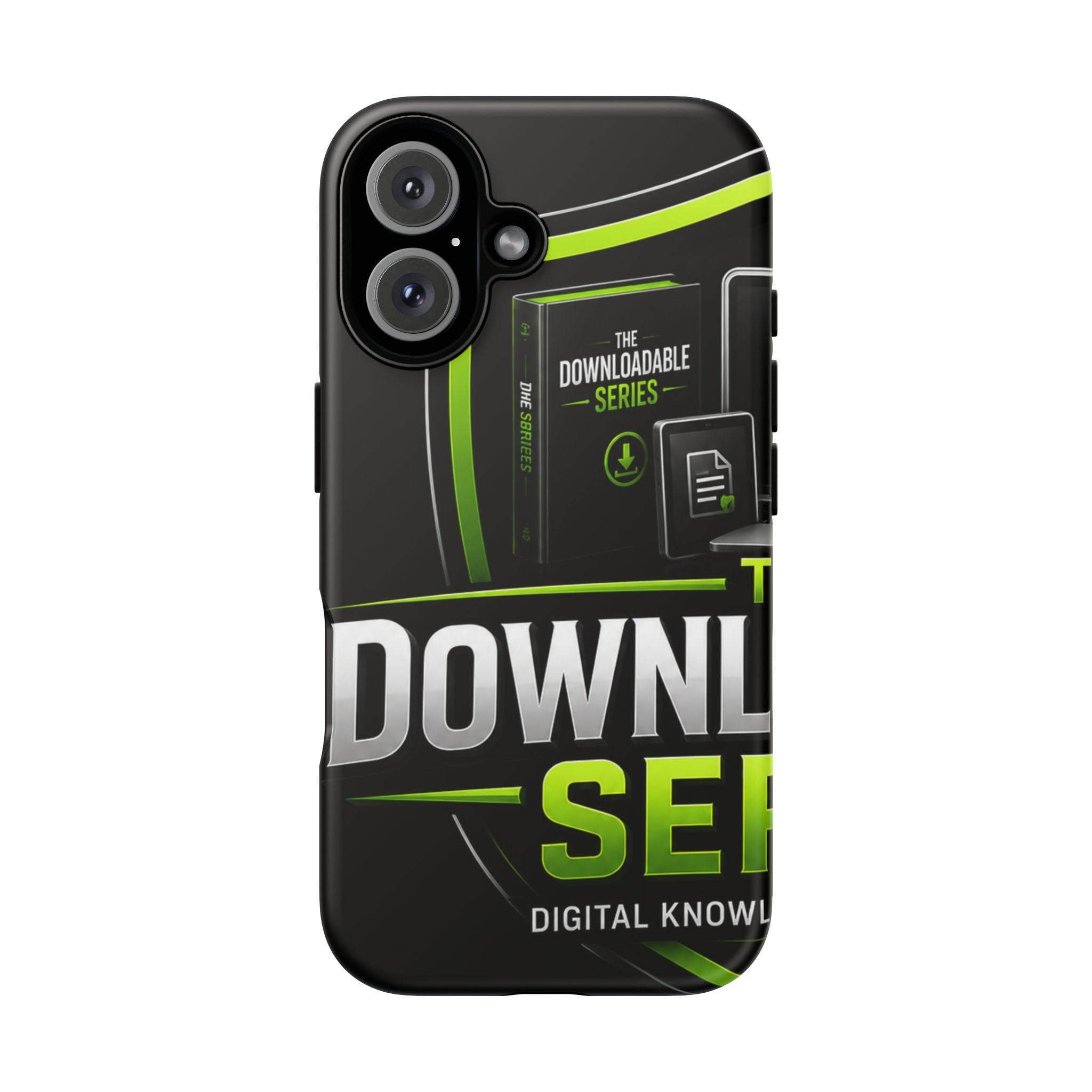 Downloadeable Series Tough Phone Case – Protective Black Graphic Cover