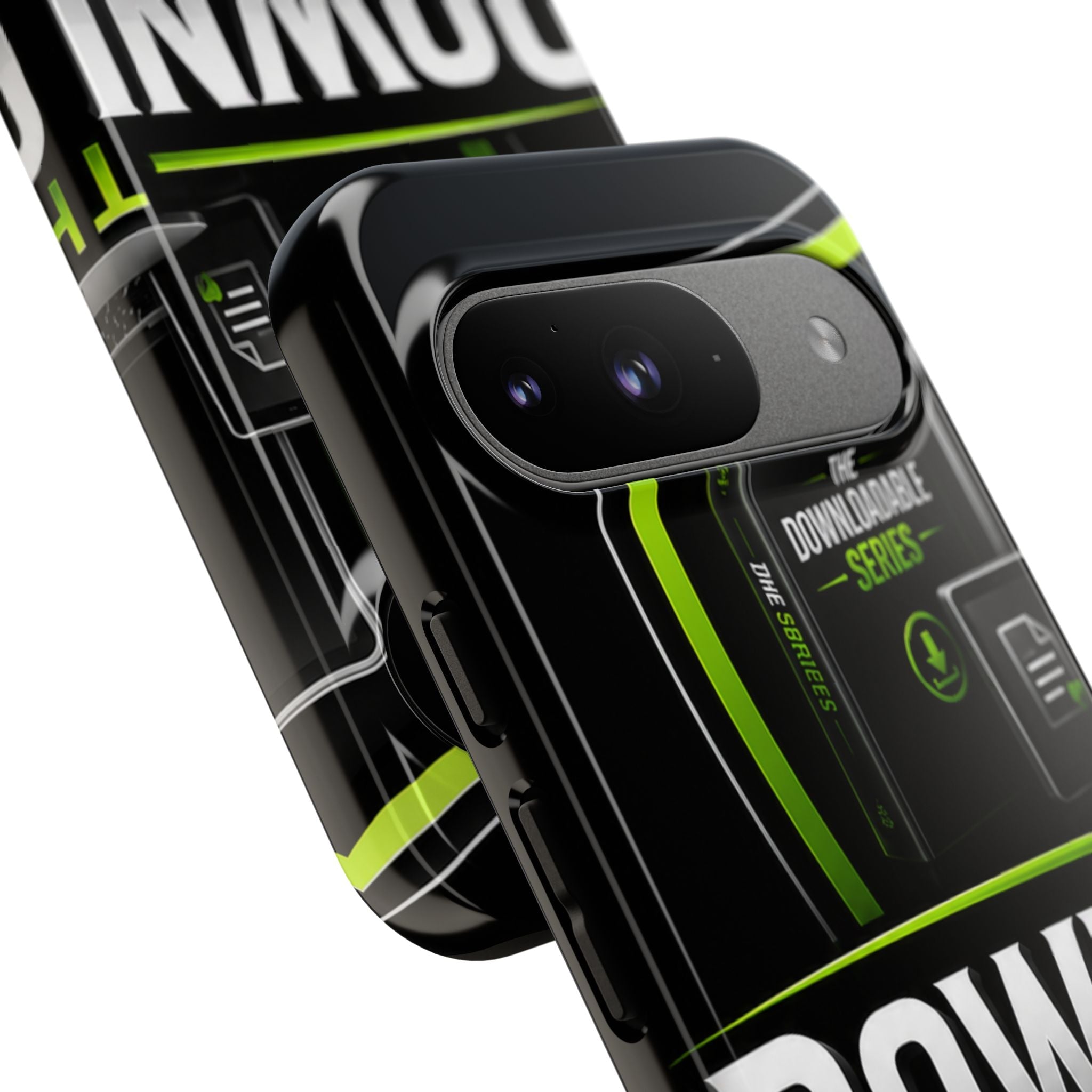 Downloadeable Series Tough Phone Case – Protective Black Graphic Cover