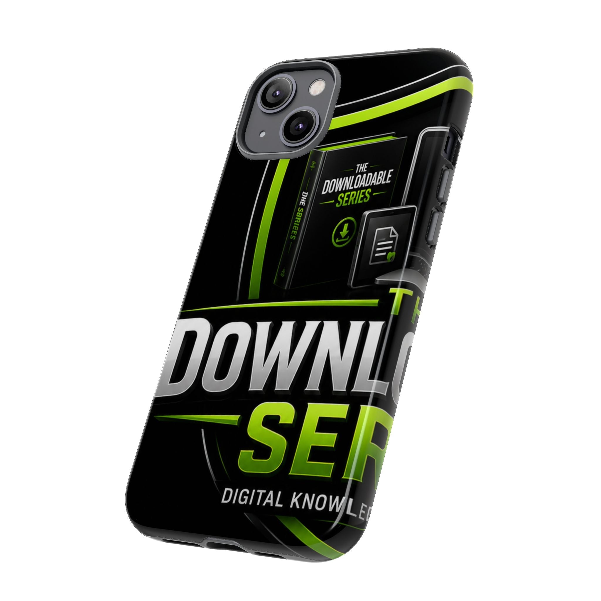 Downloadeable Series Tough Phone Case – Protective Black Graphic Cover