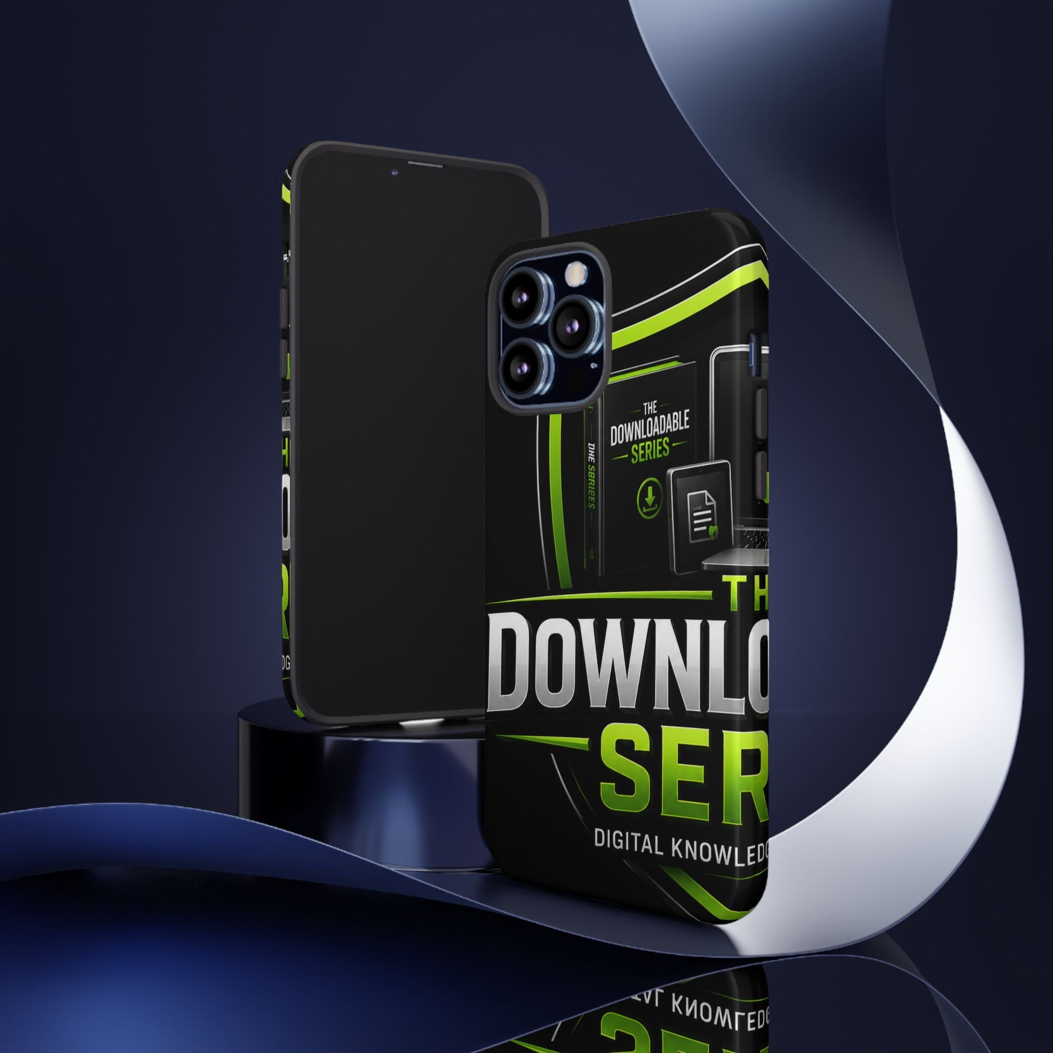 Downloadeable Series Tough Phone Case – Protective Black Graphic Cover