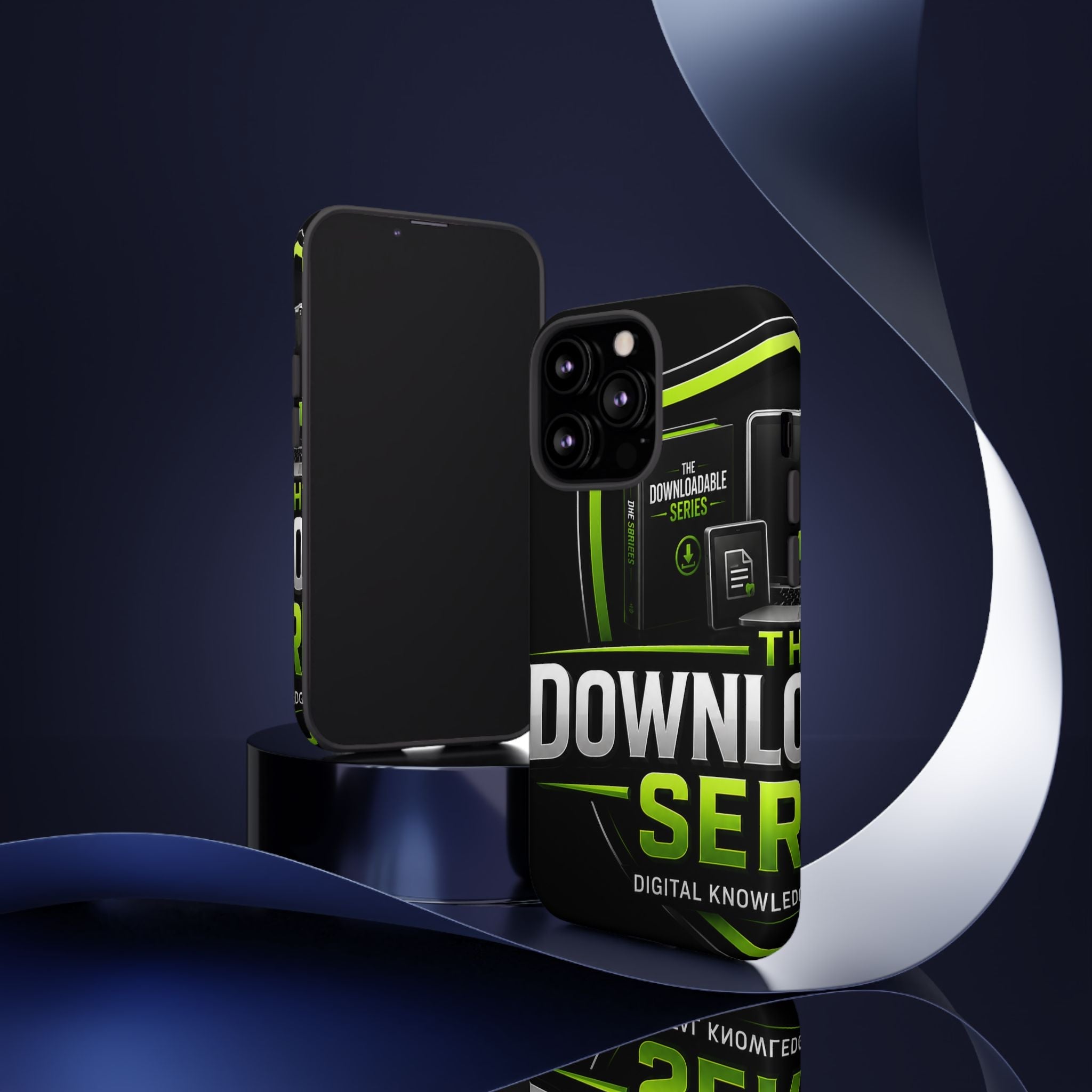 Downloadeable Series Tough Phone Case – Protective Black Graphic Cover