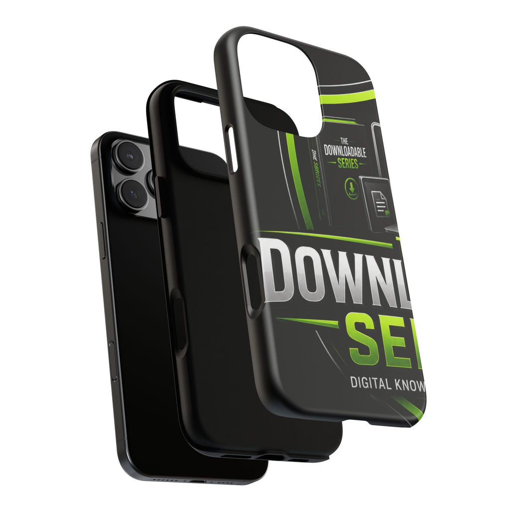 Downloadeable Series Tough Phone Case – Protective Black Graphic Cover