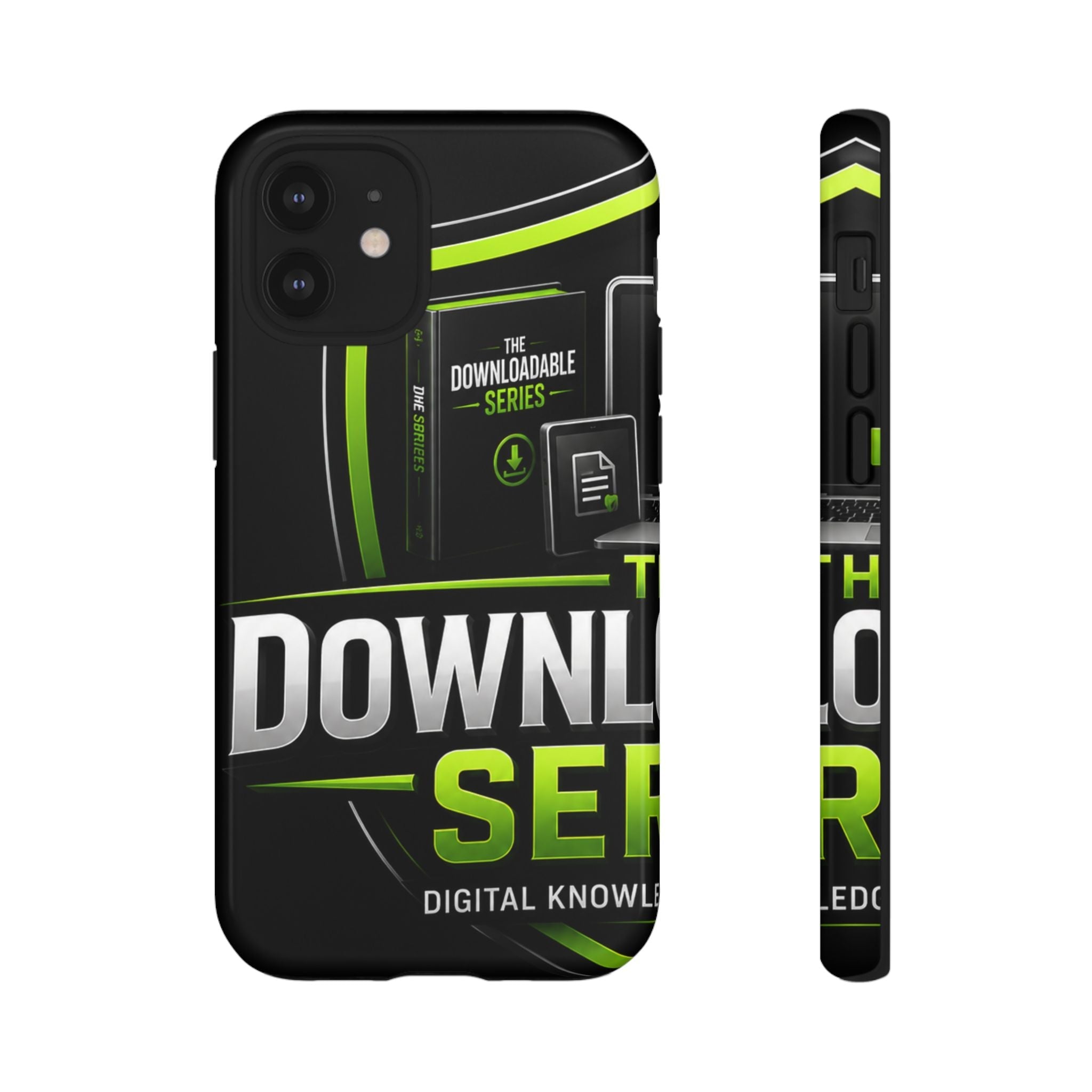 Downloadeable Series Tough Phone Case – Protective Black Graphic Cover