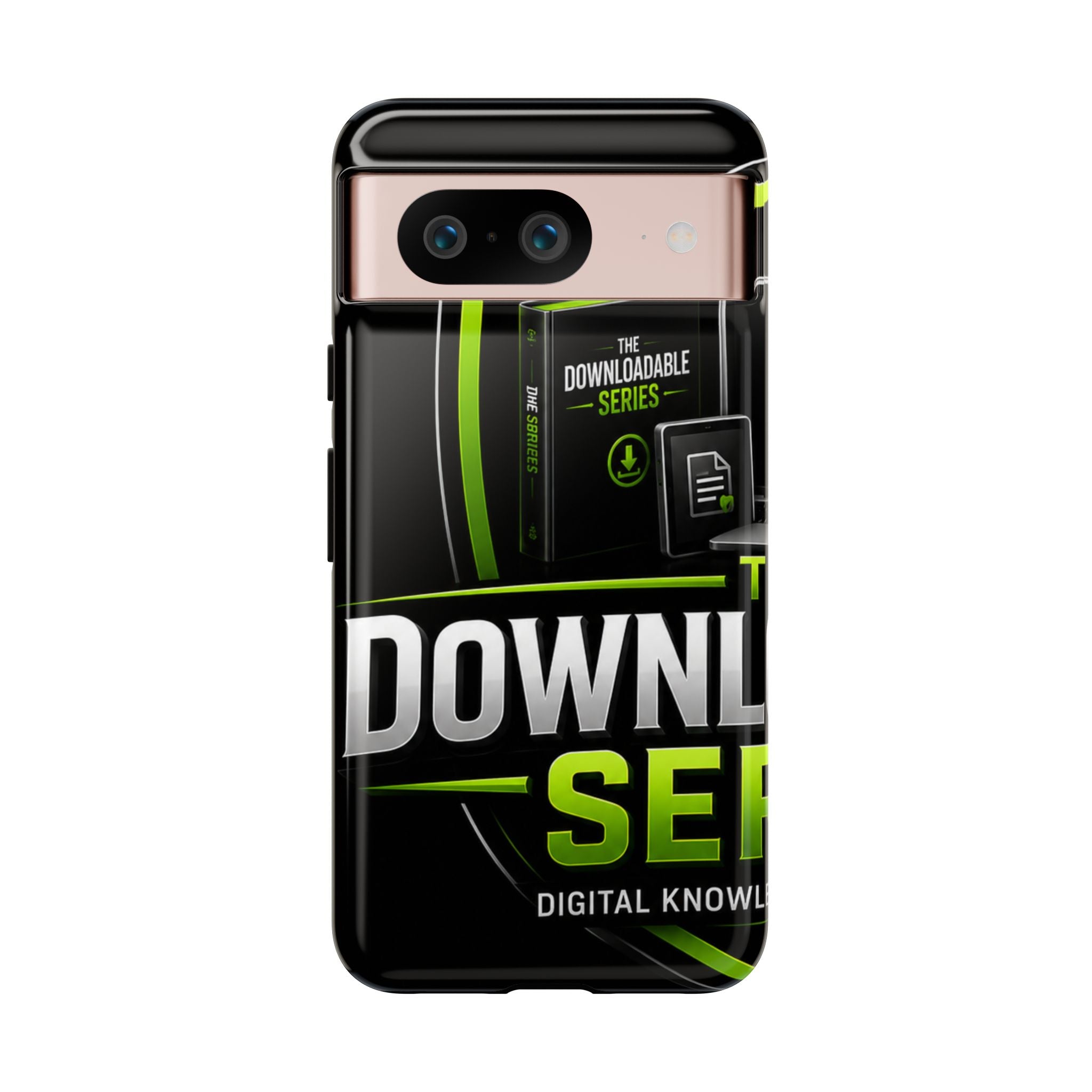 Downloadeable Series Tough Phone Case – Protective Black Graphic Cover