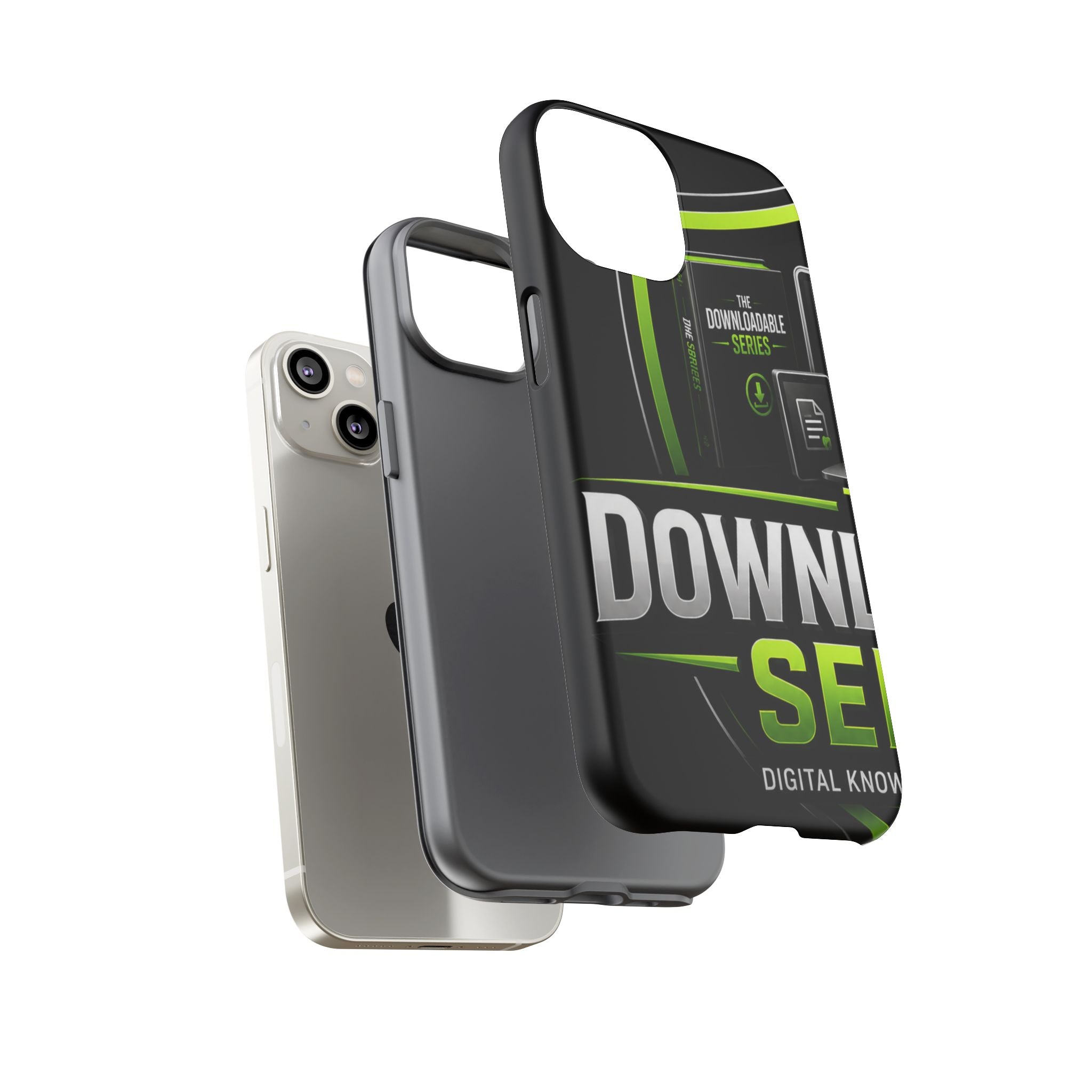 Downloadeable Series Tough Phone Case – Protective Black Graphic Cover