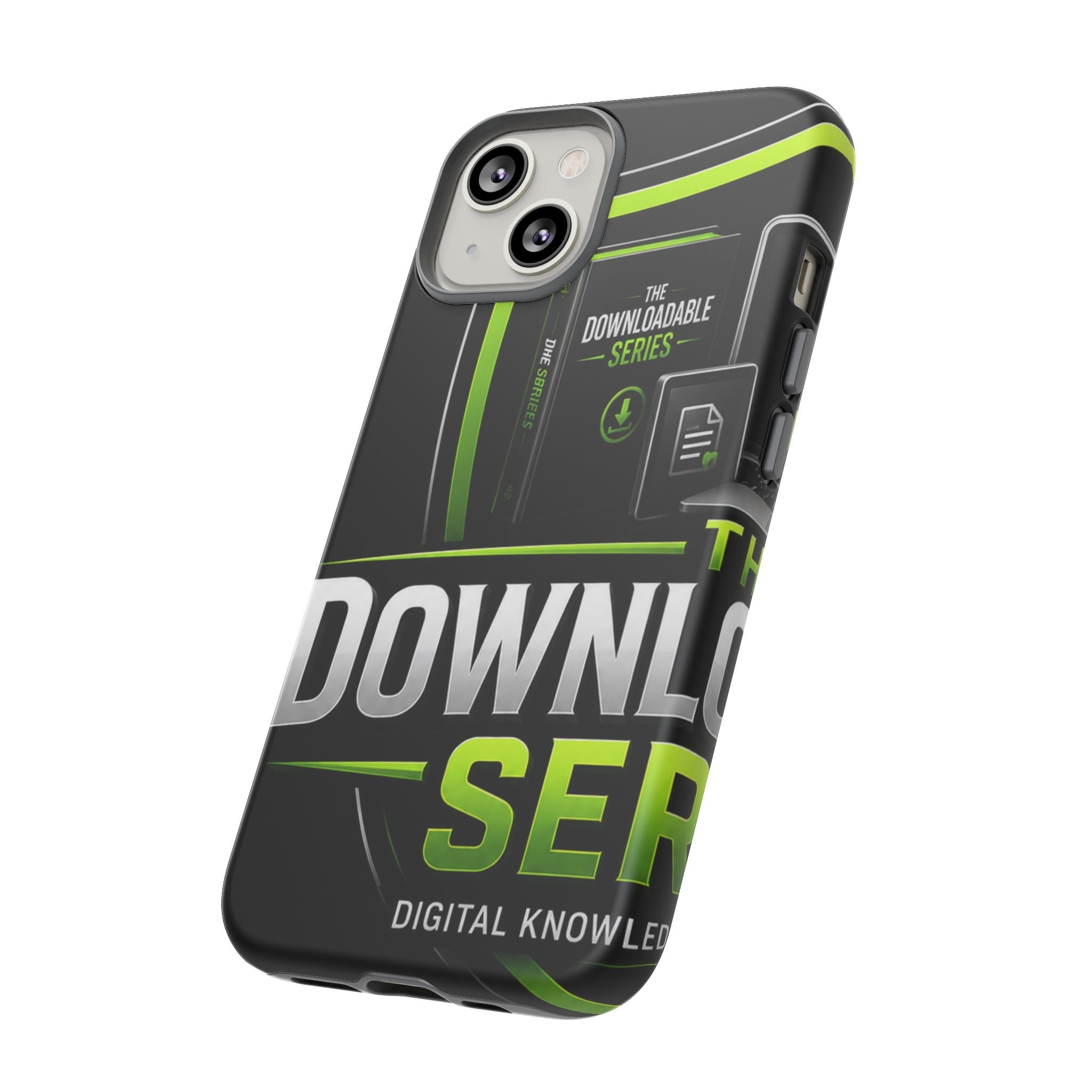 Downloadeable Series Tough Phone Case – Protective Black Graphic Cover