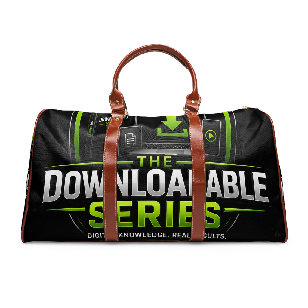 Waterproof Travel Duffel Bag – "The Downloadable Series" Logo Weekend Bag