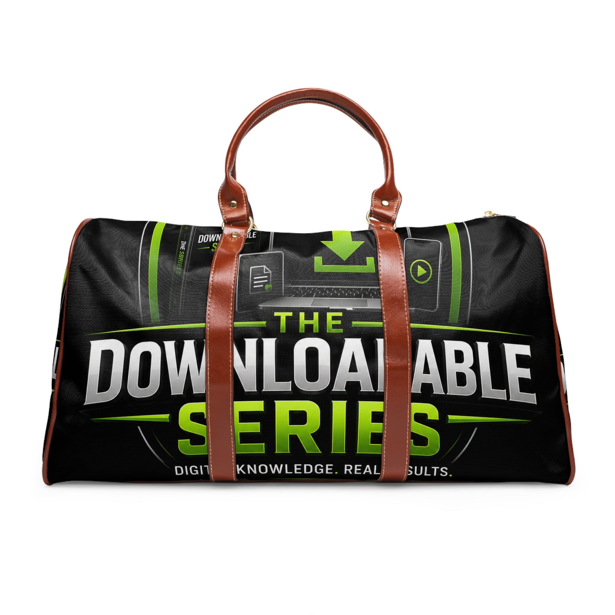Waterproof Travel Duffel Bag – "The Downloadable Series" Logo Weekend Bag