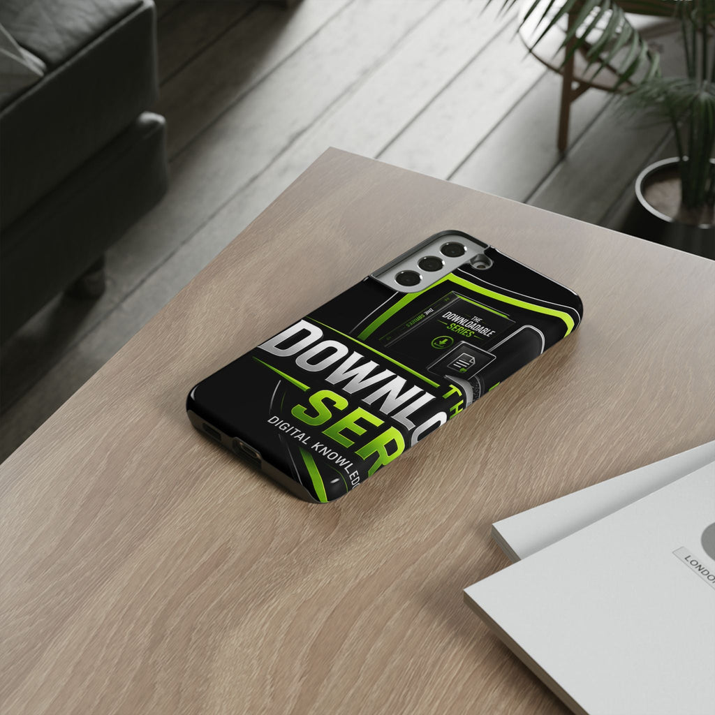 Downloadeable Series Tough Phone Case – Protective Black Graphic Cover