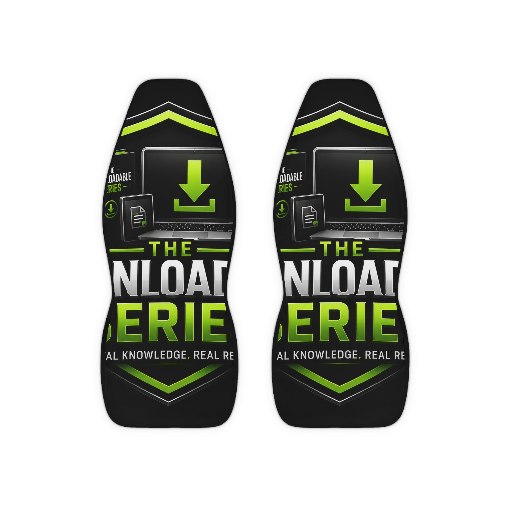 Car Seat Covers — 'The Download Series' Black & Lime Polyester Protective Covers