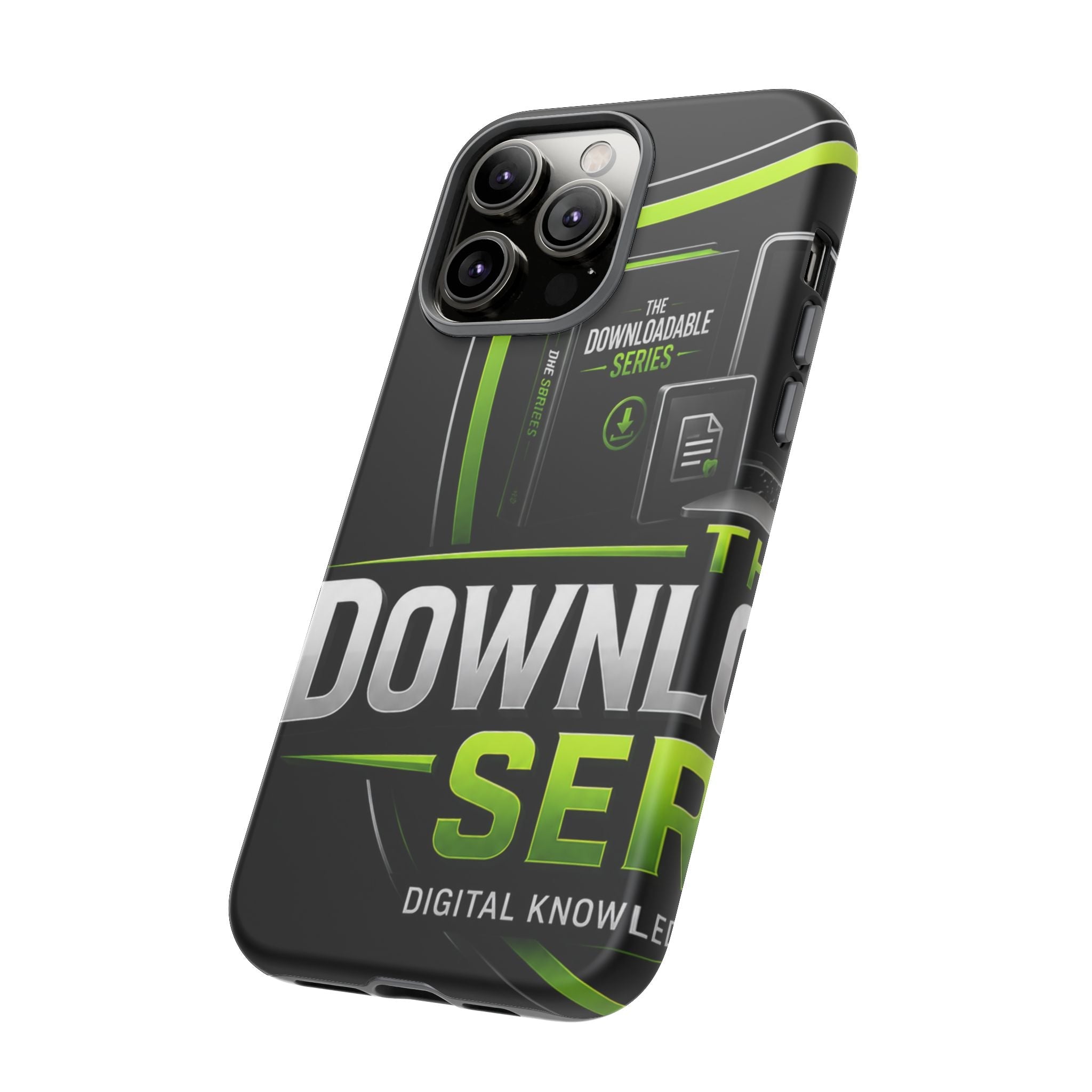 Downloadeable Series Tough Phone Case – Protective Black Graphic Cover