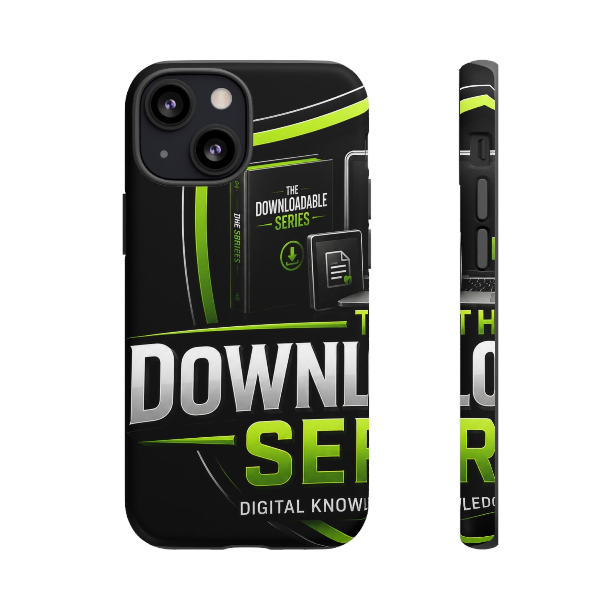Downloadeable Series Tough Phone Case – Protective Black Graphic Cover