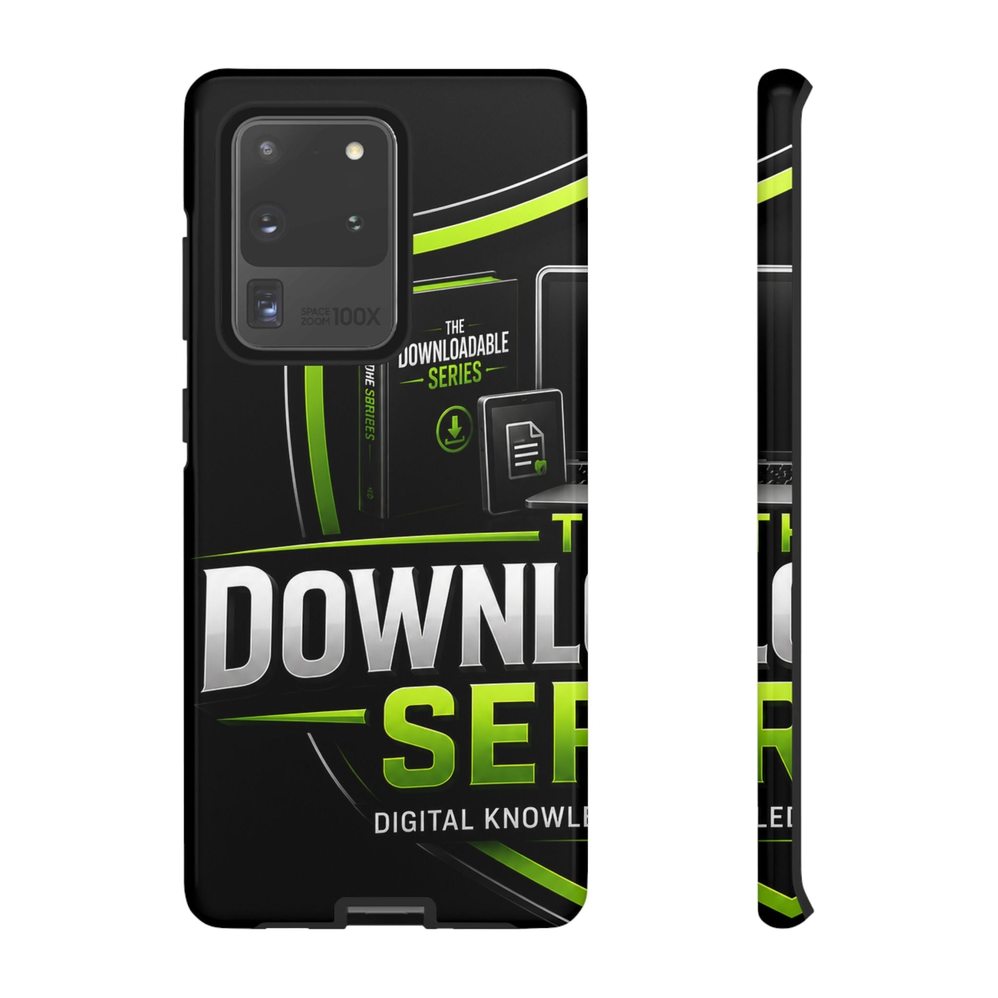Downloadeable Series Tough Phone Case – Protective Black Graphic Cover
