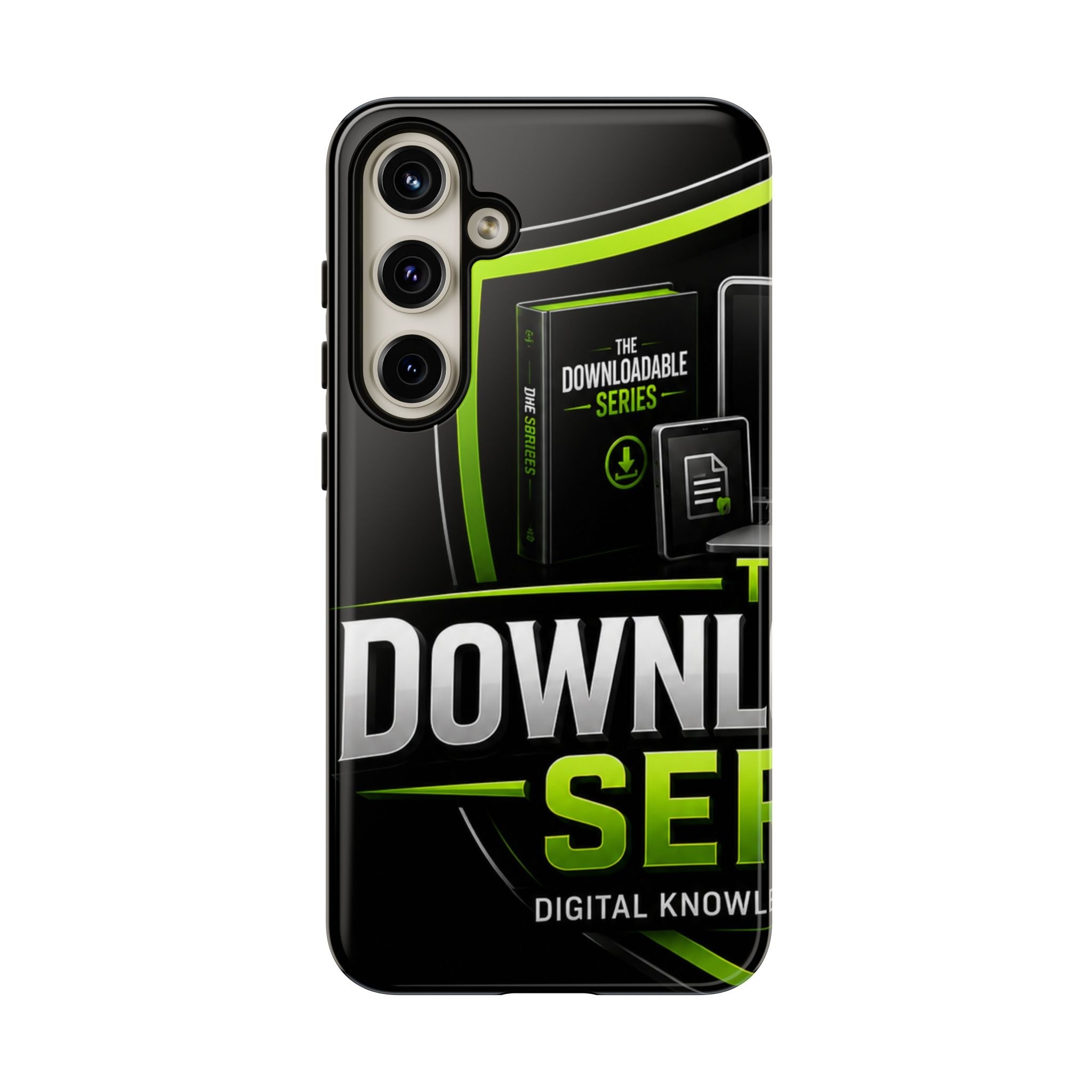 Downloadeable Series Tough Phone Case – Protective Black Graphic Cover