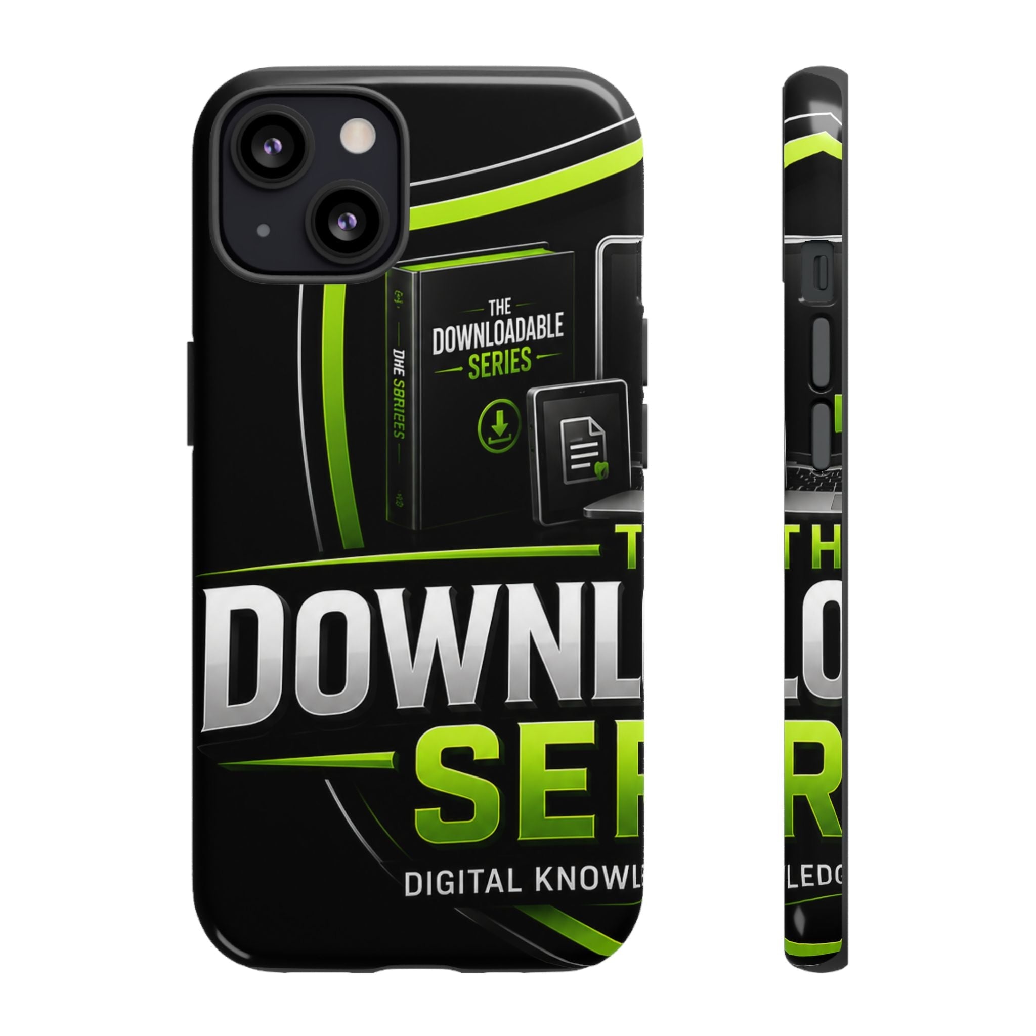 Downloadeable Series Tough Phone Case – Protective Black Graphic Cover