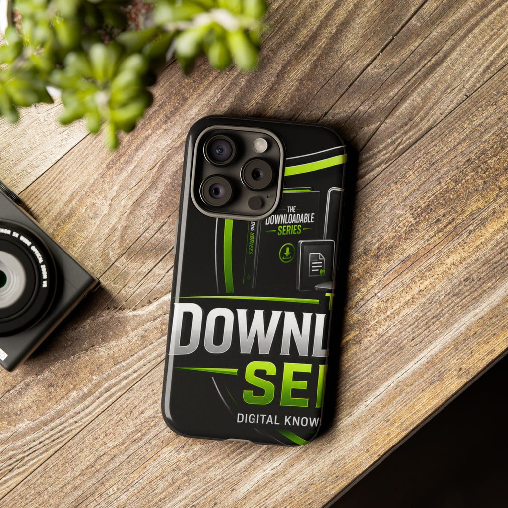Downloadeable Series Tough Phone Case – Protective Black Graphic Cover