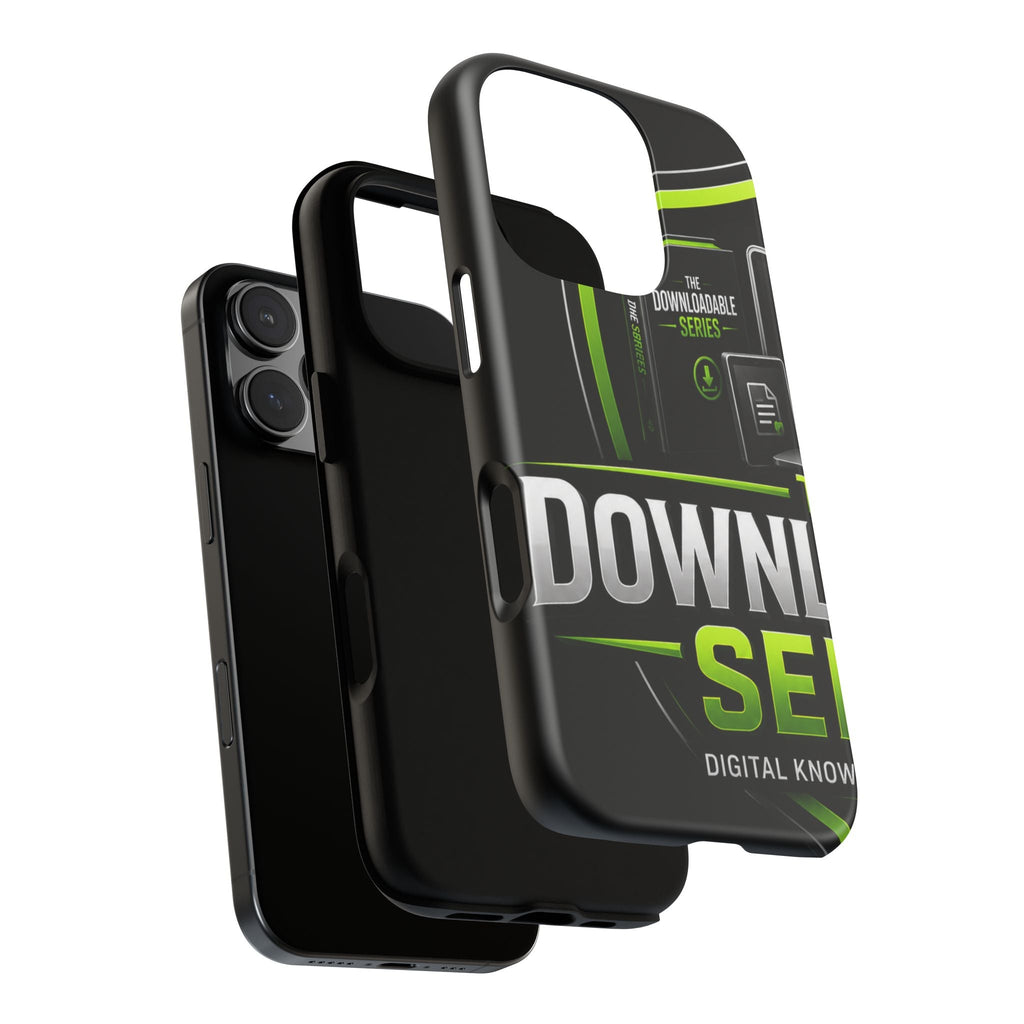 Downloadeable Series Tough Phone Case – Protective Black Graphic Cover