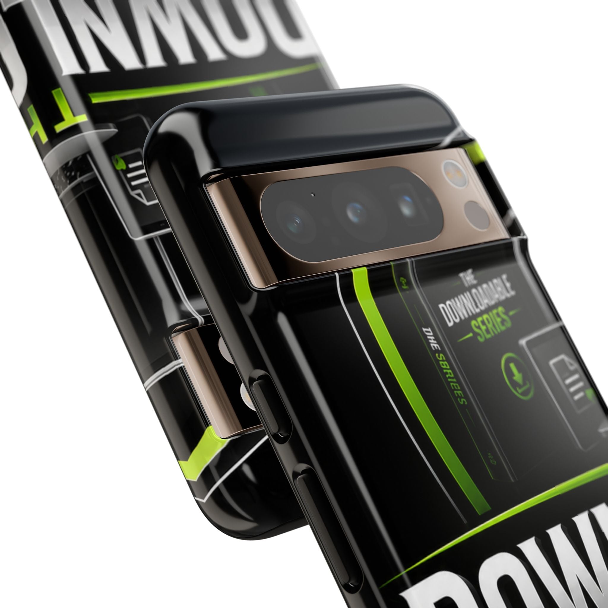 Downloadeable Series Tough Phone Case – Protective Black Graphic Cover