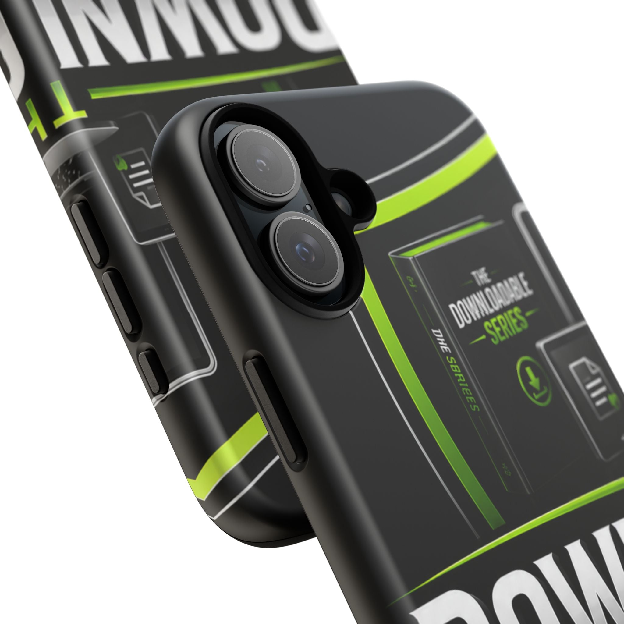 Downloadeable Series Tough Phone Case – Protective Black Graphic Cover