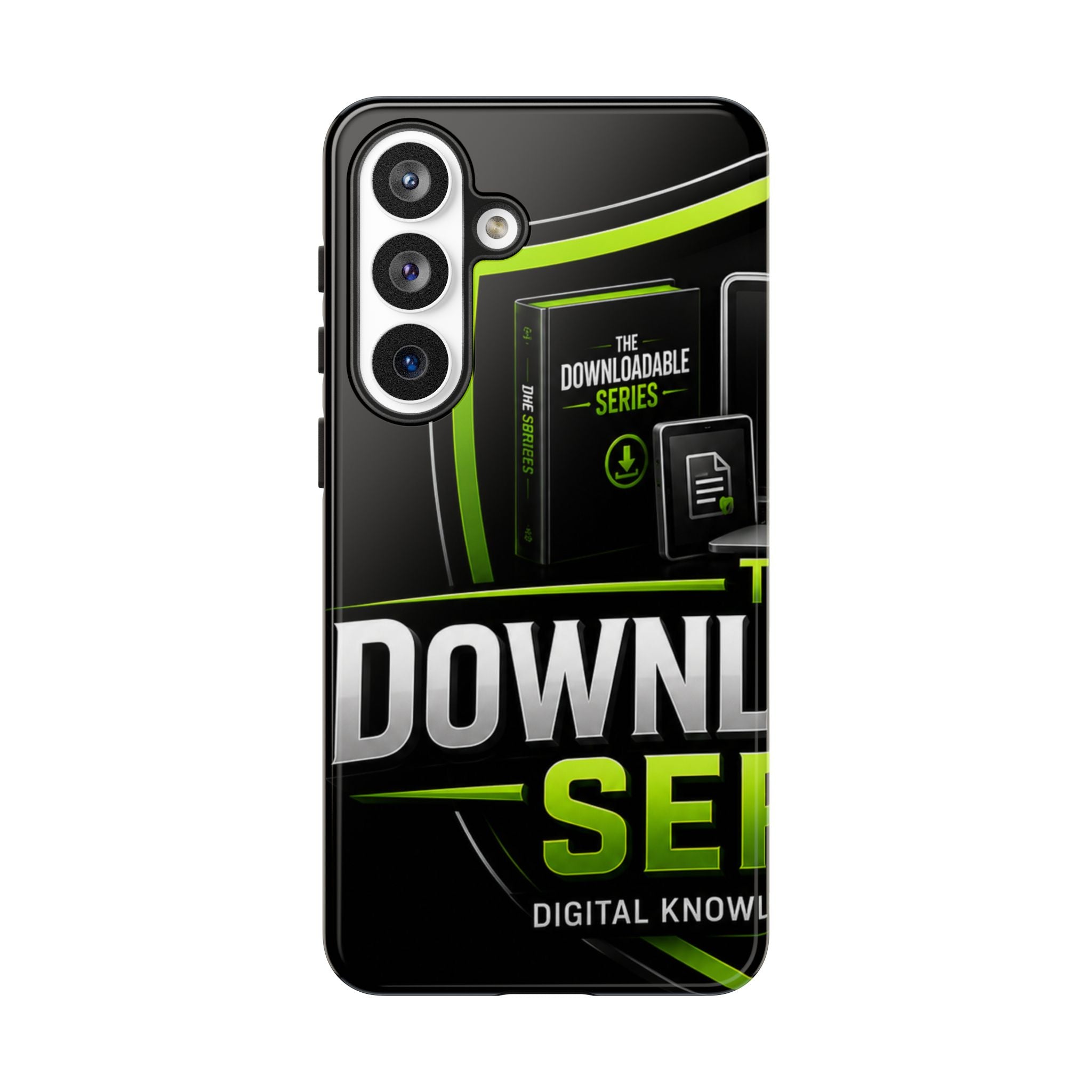 Downloadeable Series Tough Phone Case – Protective Black Graphic Cover