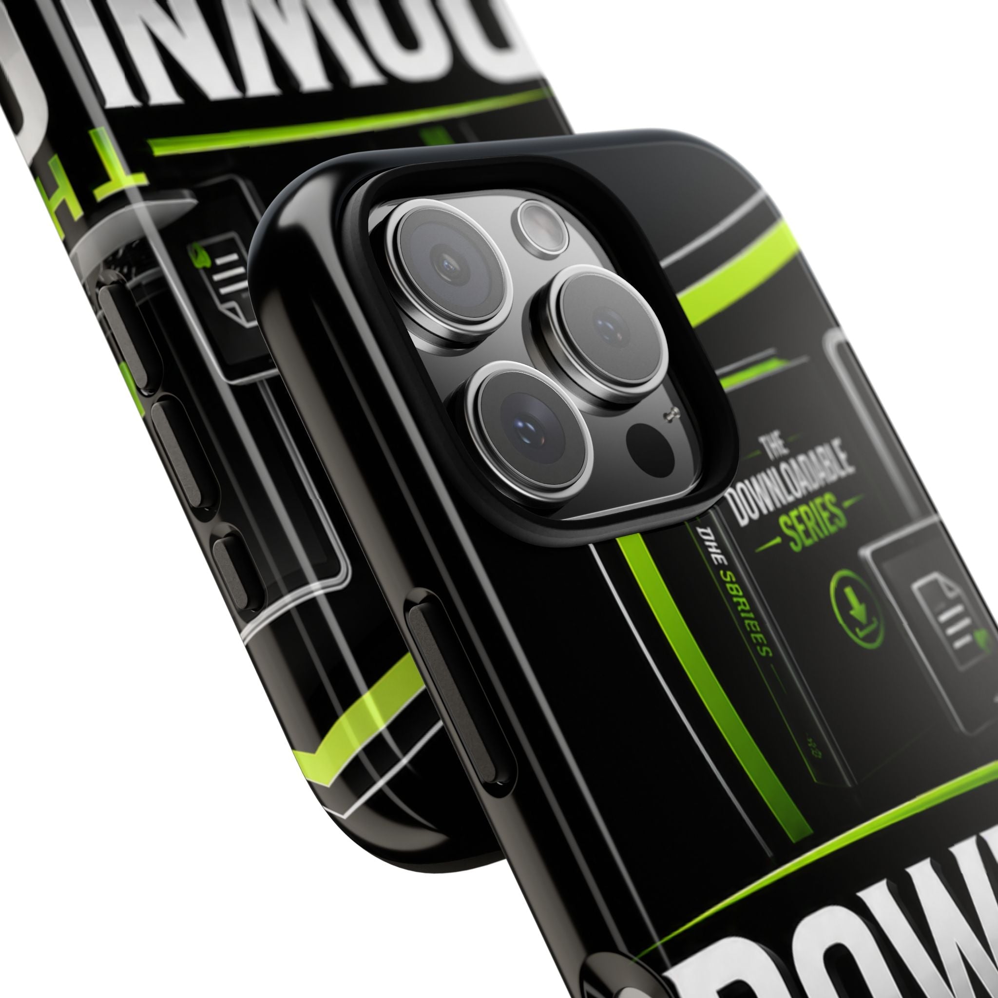 Downloadeable Series Tough Phone Case – Protective Black Graphic Cover