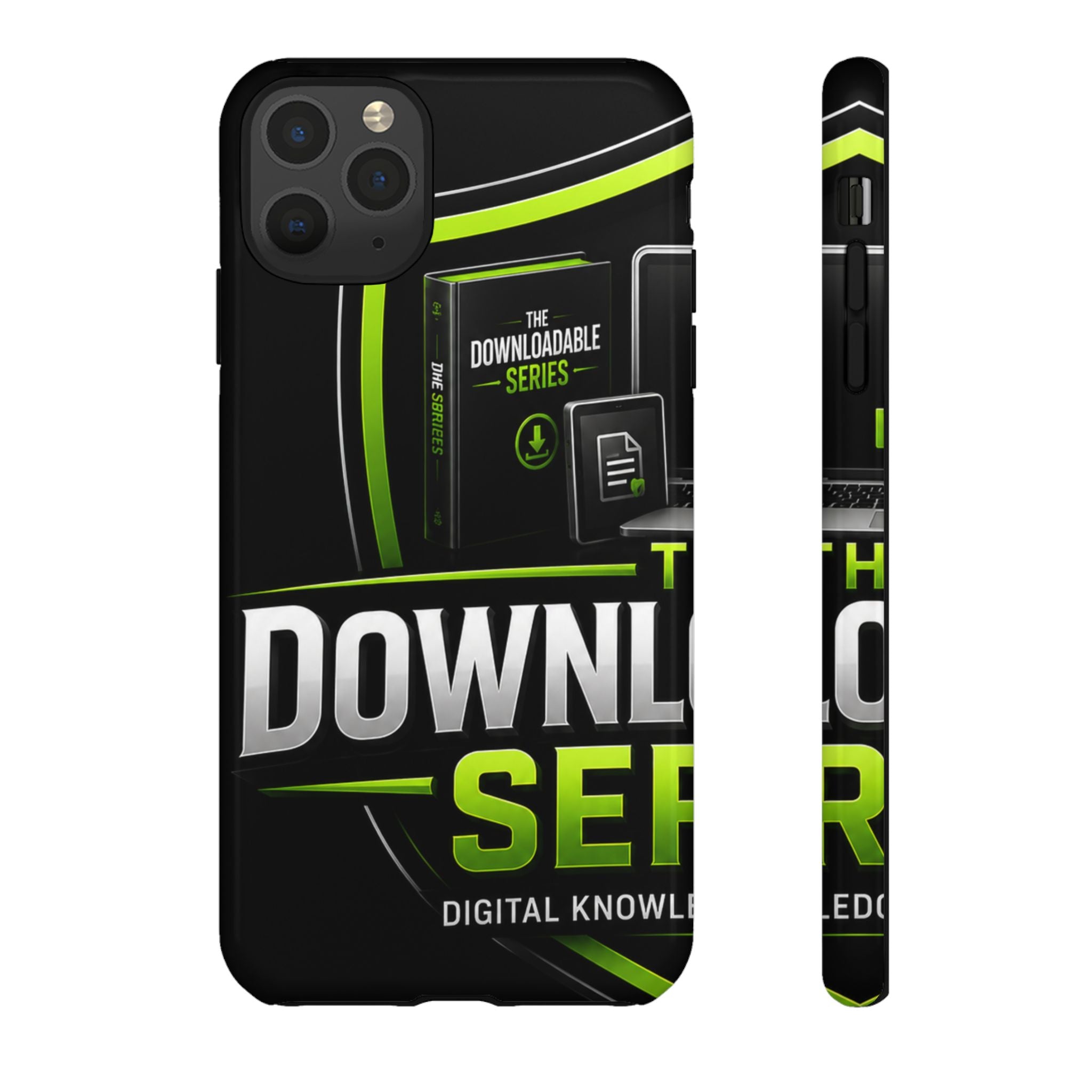 Downloadeable Series Tough Phone Case – Protective Black Graphic Cover