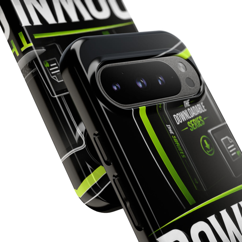 Downloadeable Series Tough Phone Case – Protective Black Graphic Cover