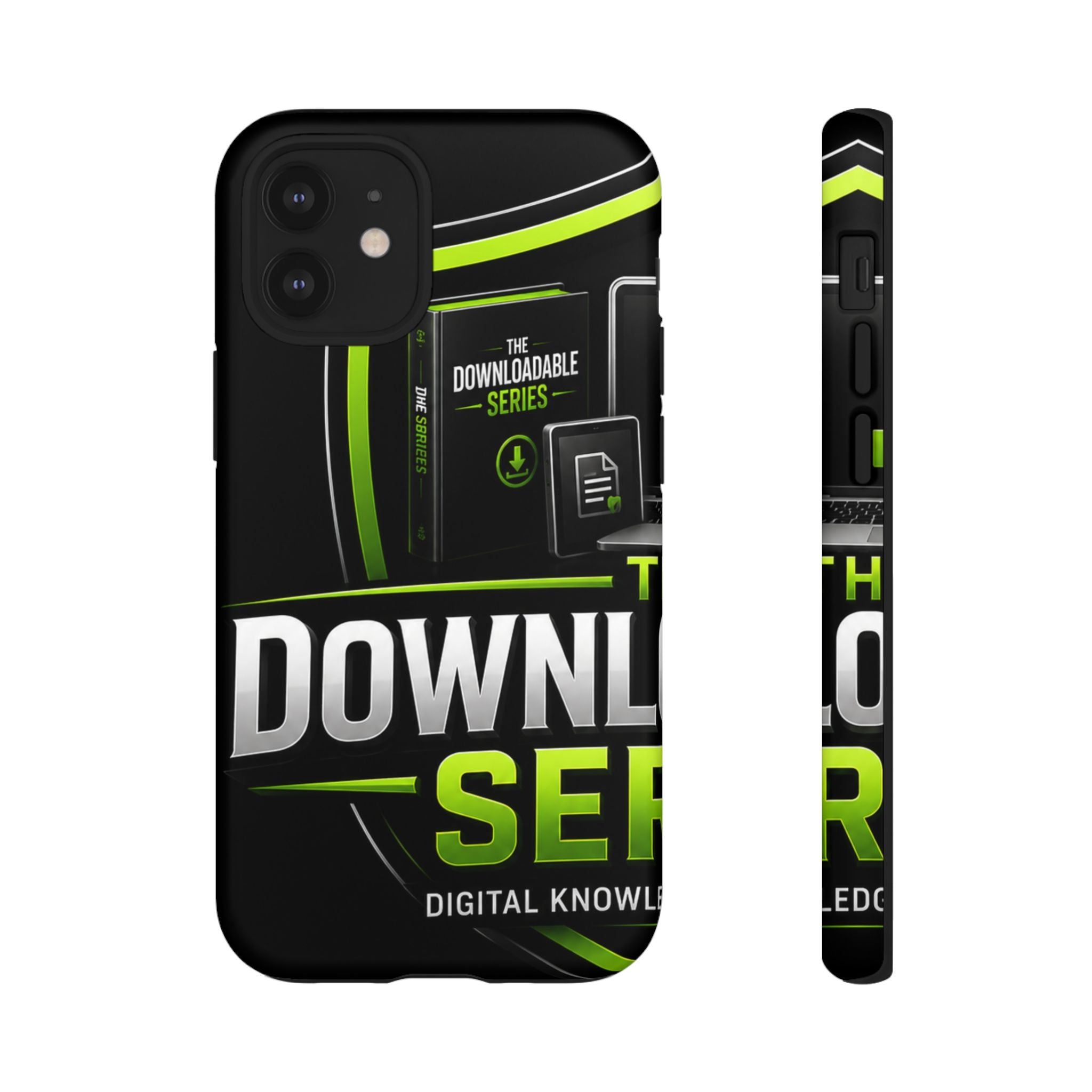 Downloadeable Series Tough Phone Case – Protective Black Graphic Cover