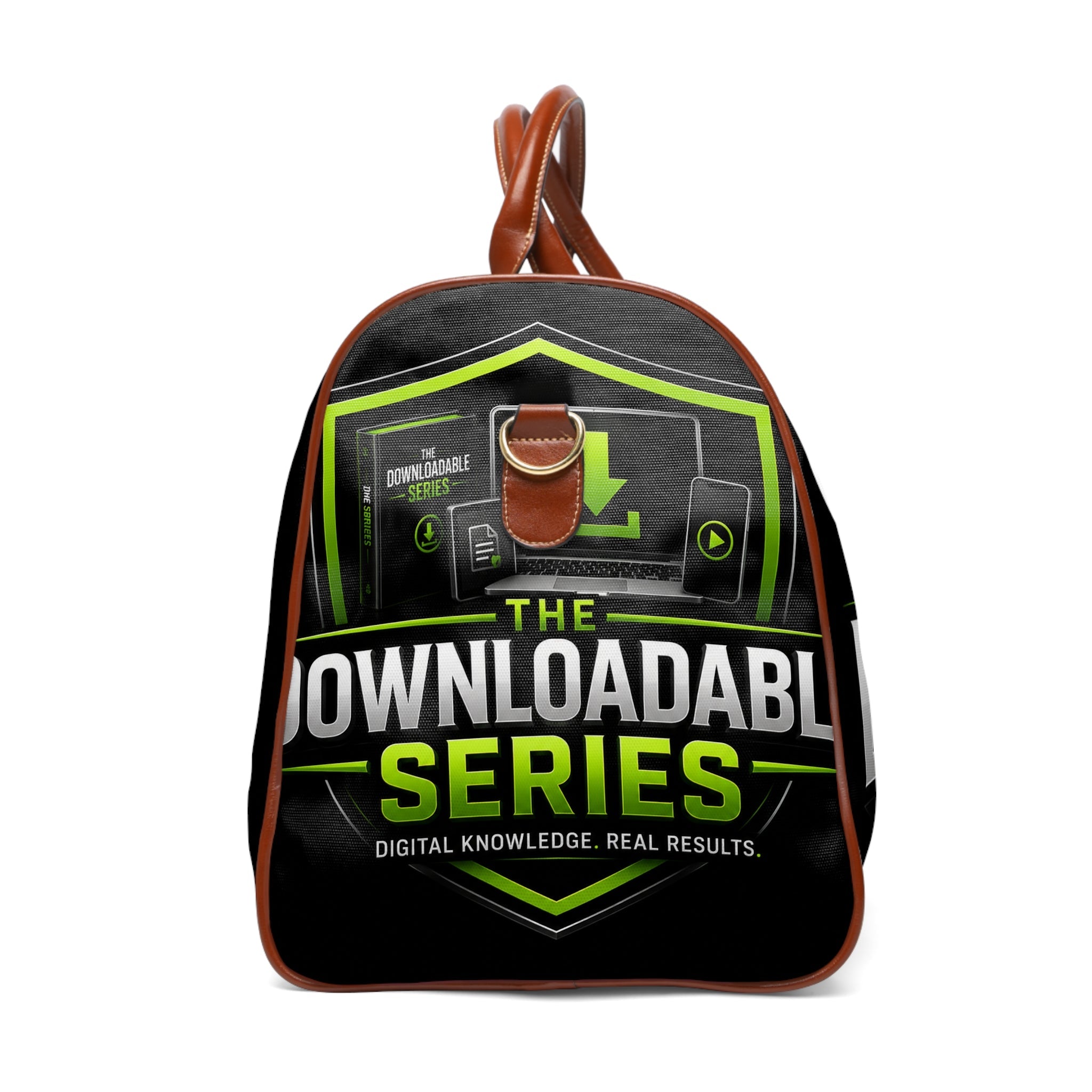 Waterproof Travel Duffel Bag – "The Downloadable Series" Logo Weekend Bag