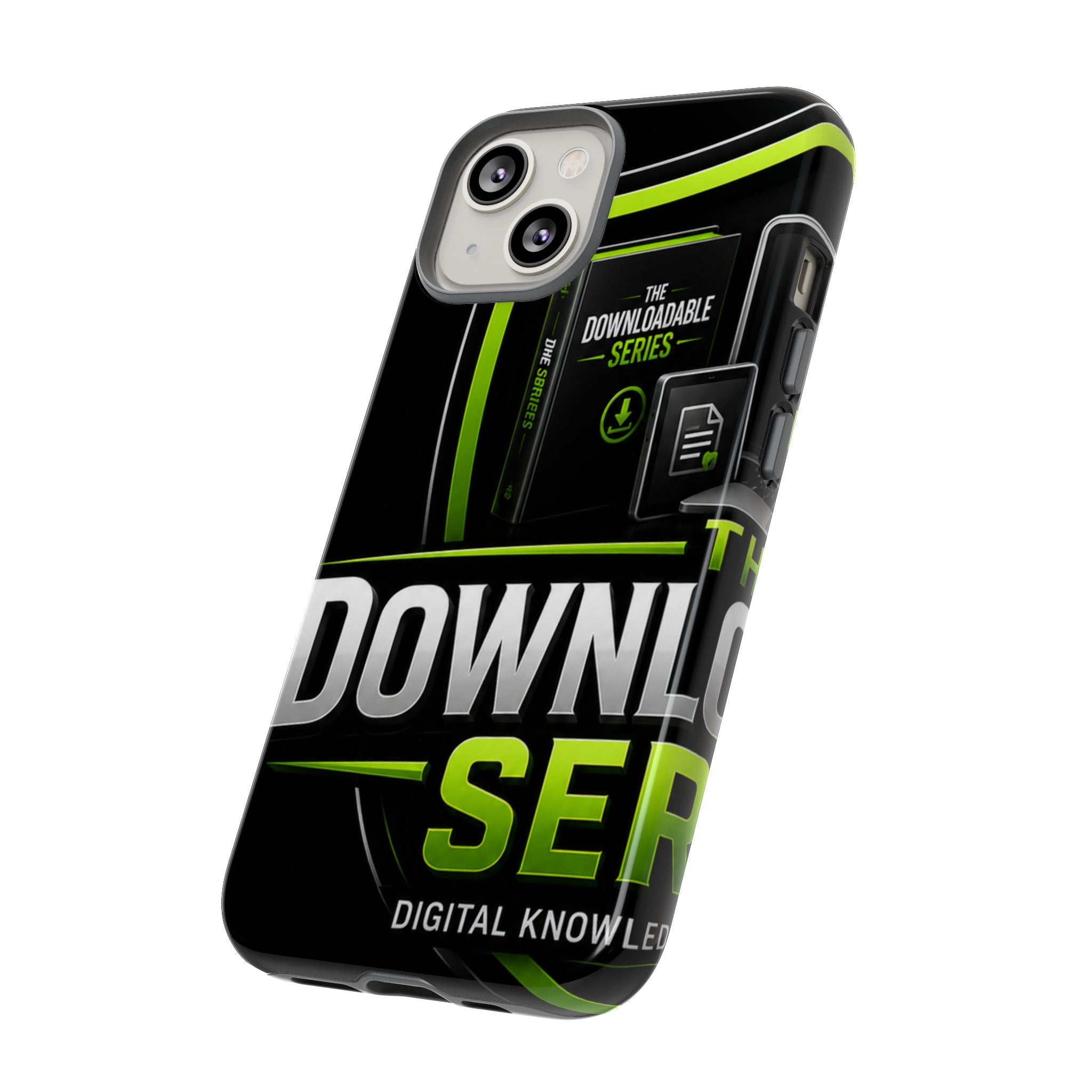 Downloadeable Series Tough Phone Case – Protective Black Graphic Cover