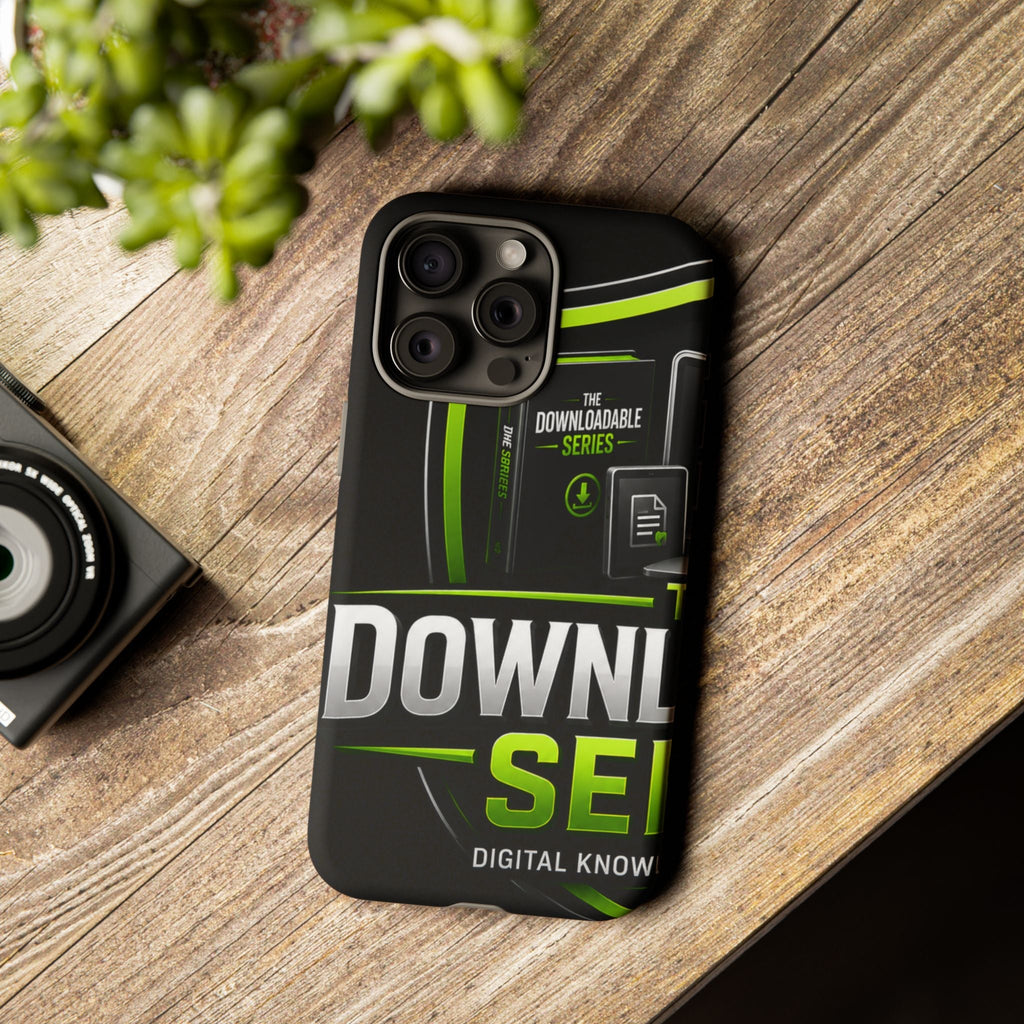 Downloadeable Series Tough Phone Case – Protective Black Graphic Cover