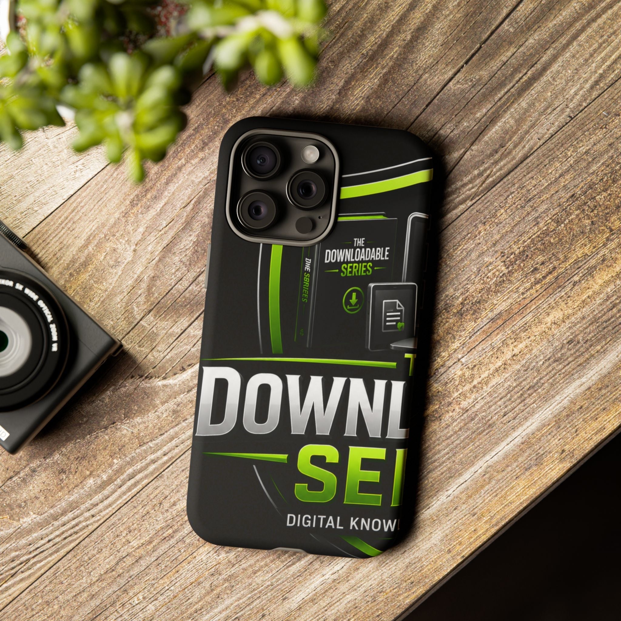Downloadeable Series Tough Phone Case – Protective Black Graphic Cover