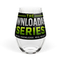 Stemless Wine Glass – 'Downloaded Series' Neon Logo Glass (11.75 oz)