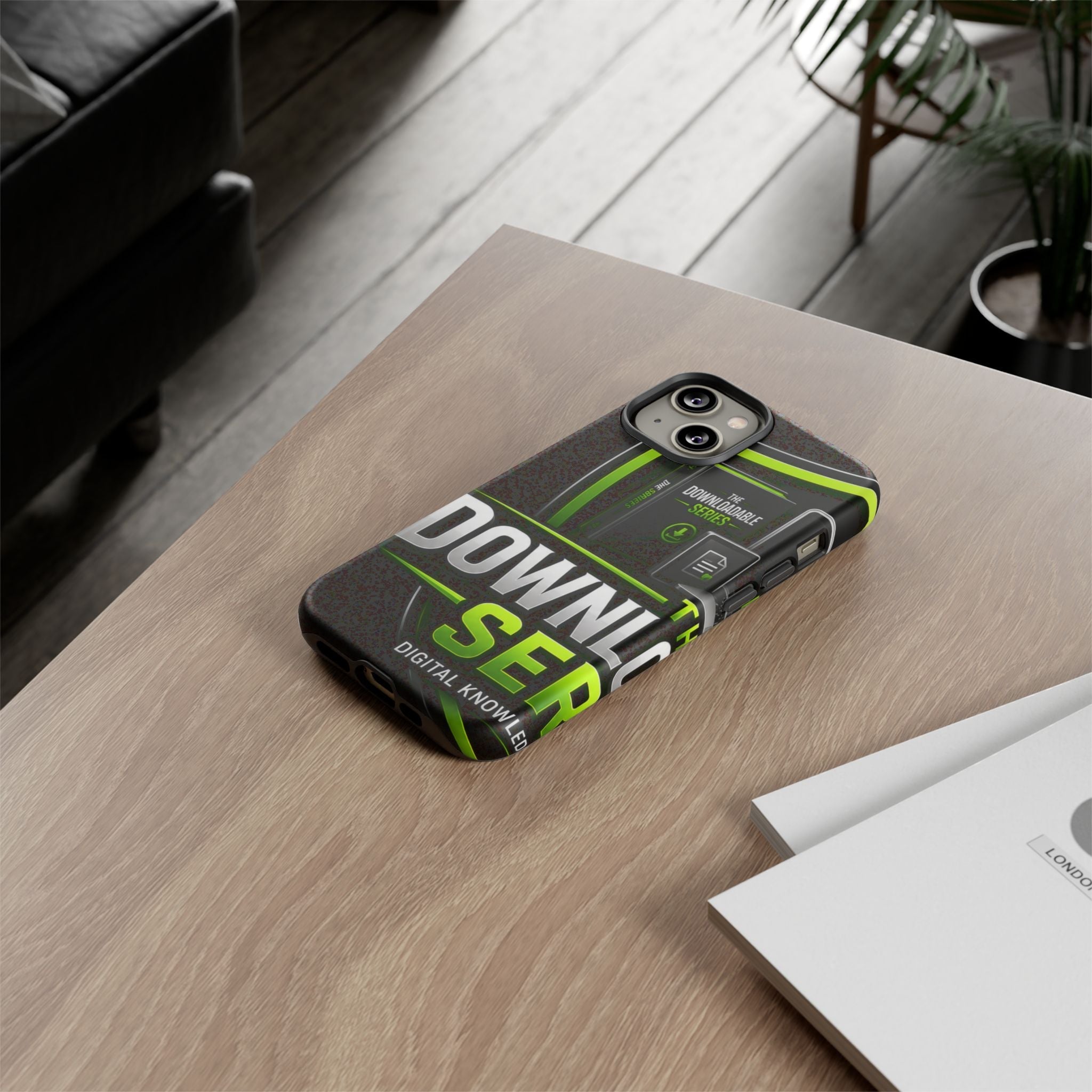 Downloadeable Series Tough Phone Case – Protective Black Graphic Cover