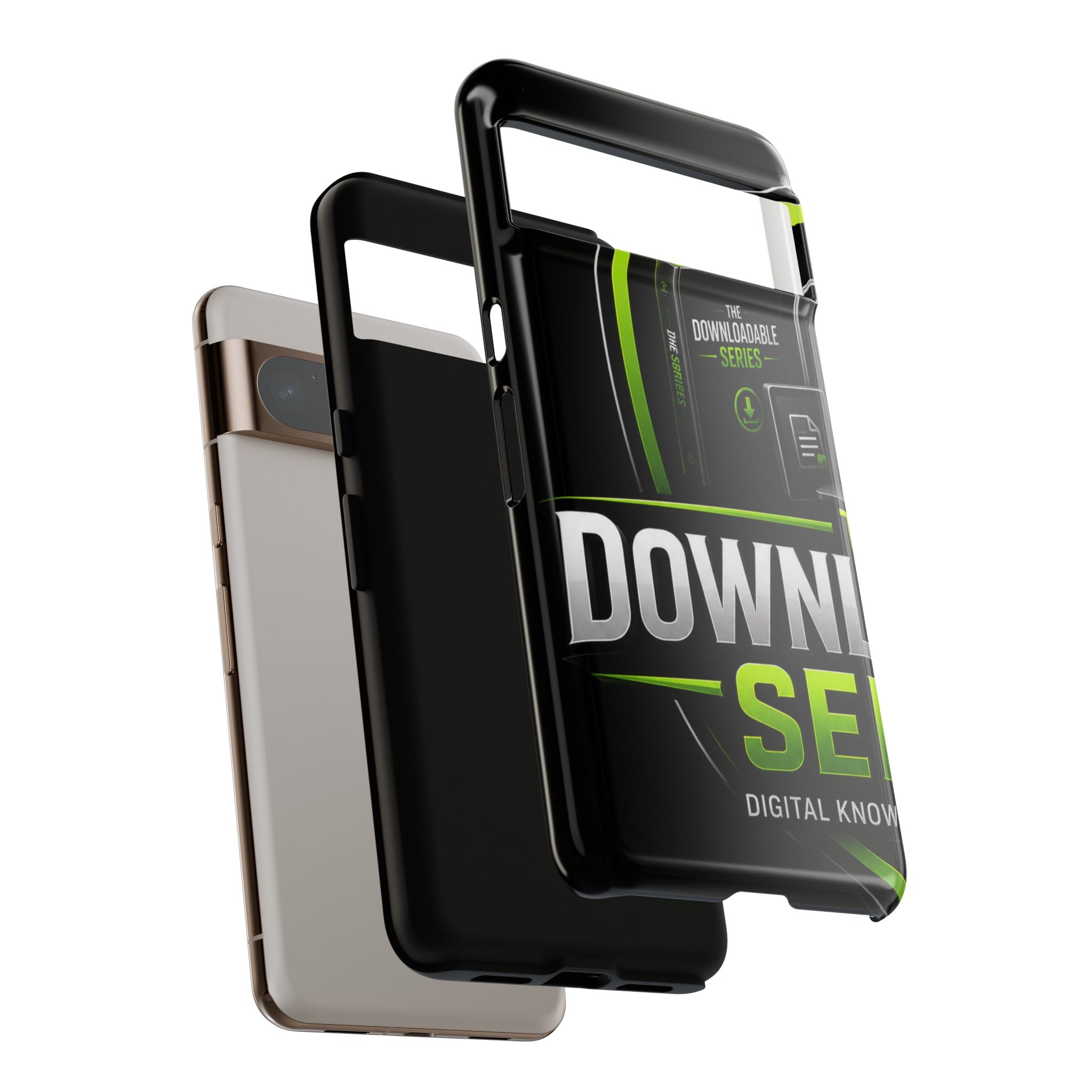 Downloadeable Series Tough Phone Case – Protective Black Graphic Cover