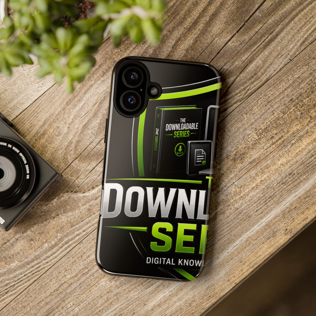 Downloadeable Series Tough Phone Case – Protective Black Graphic Cover