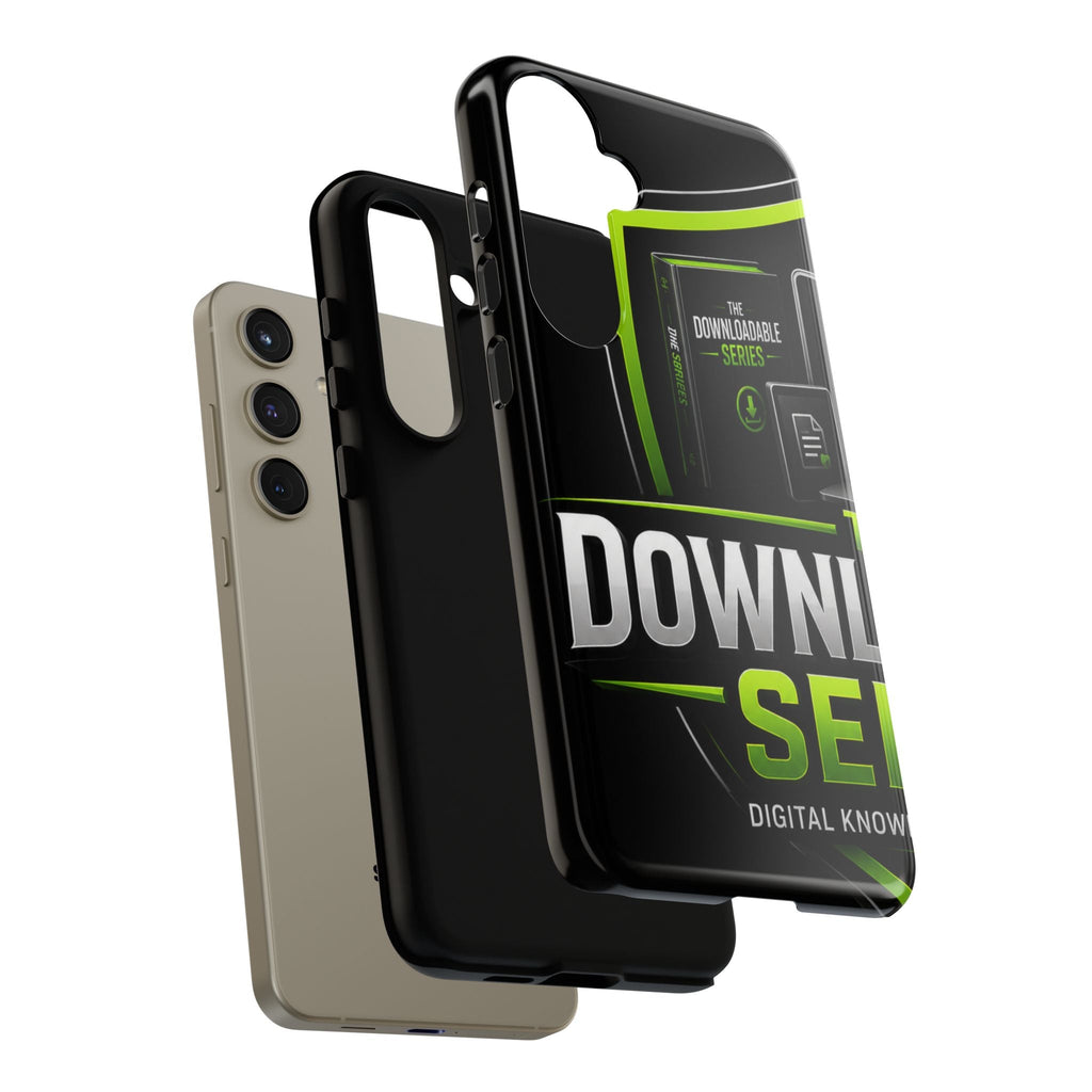 Downloadeable Series Tough Phone Case – Protective Black Graphic Cover