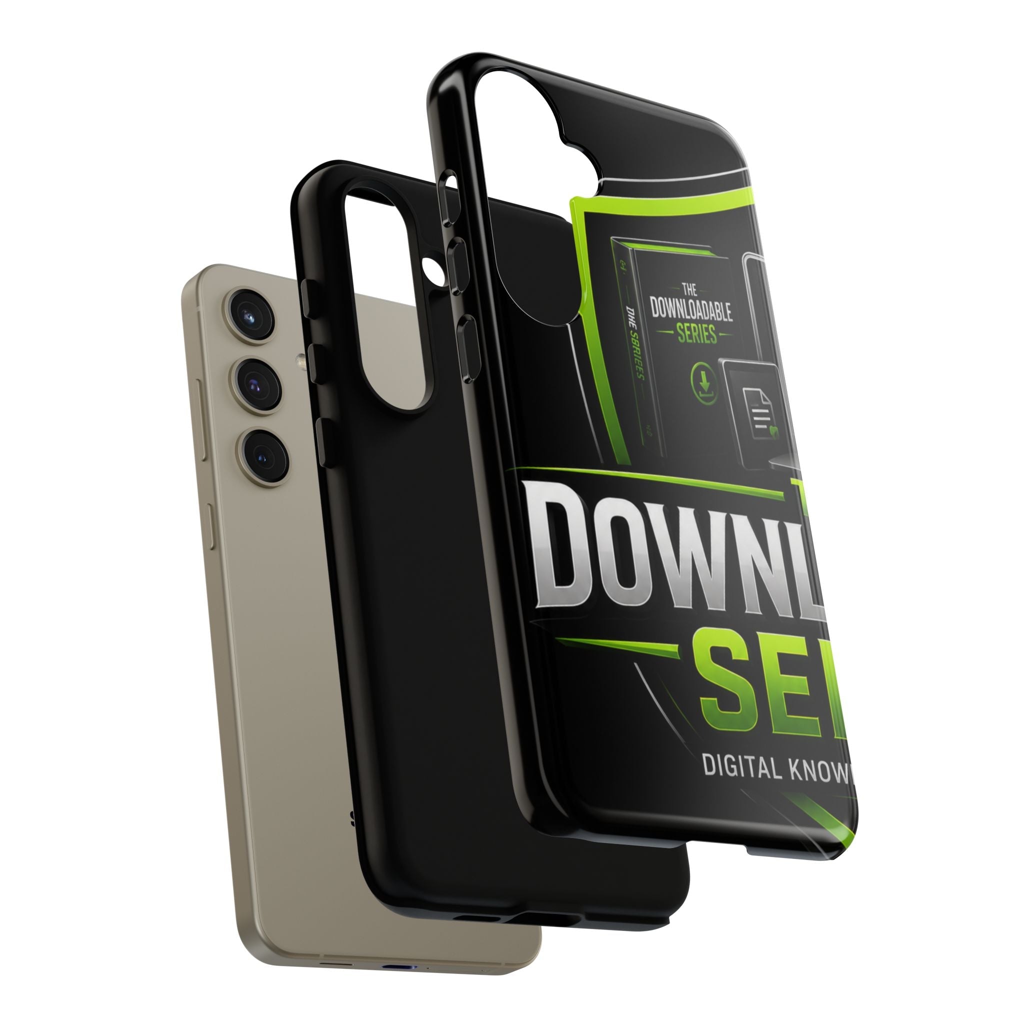 Downloadeable Series Tough Phone Case – Protective Black Graphic Cover